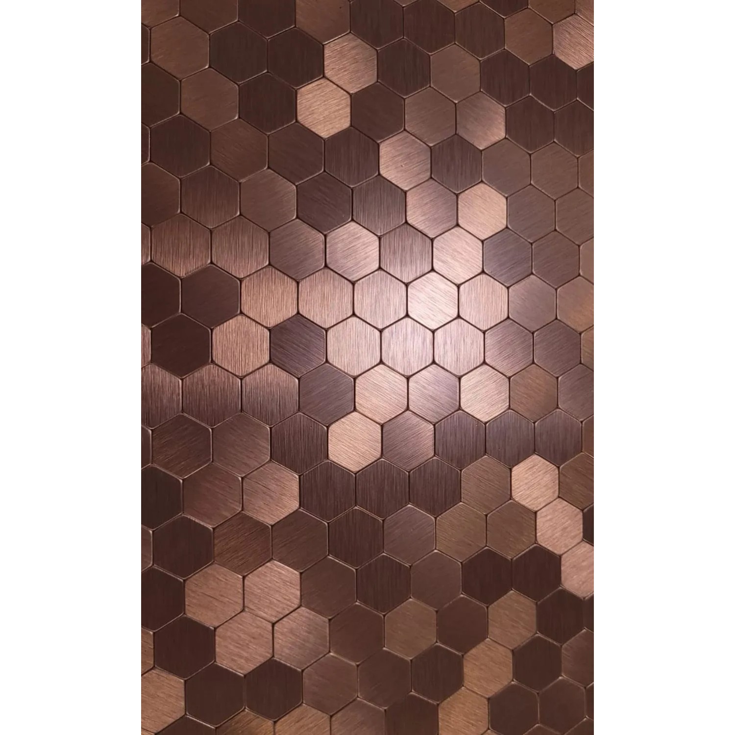 Mozaika ścienna samoprzylepna hexagon Miedź 29,4x30,3