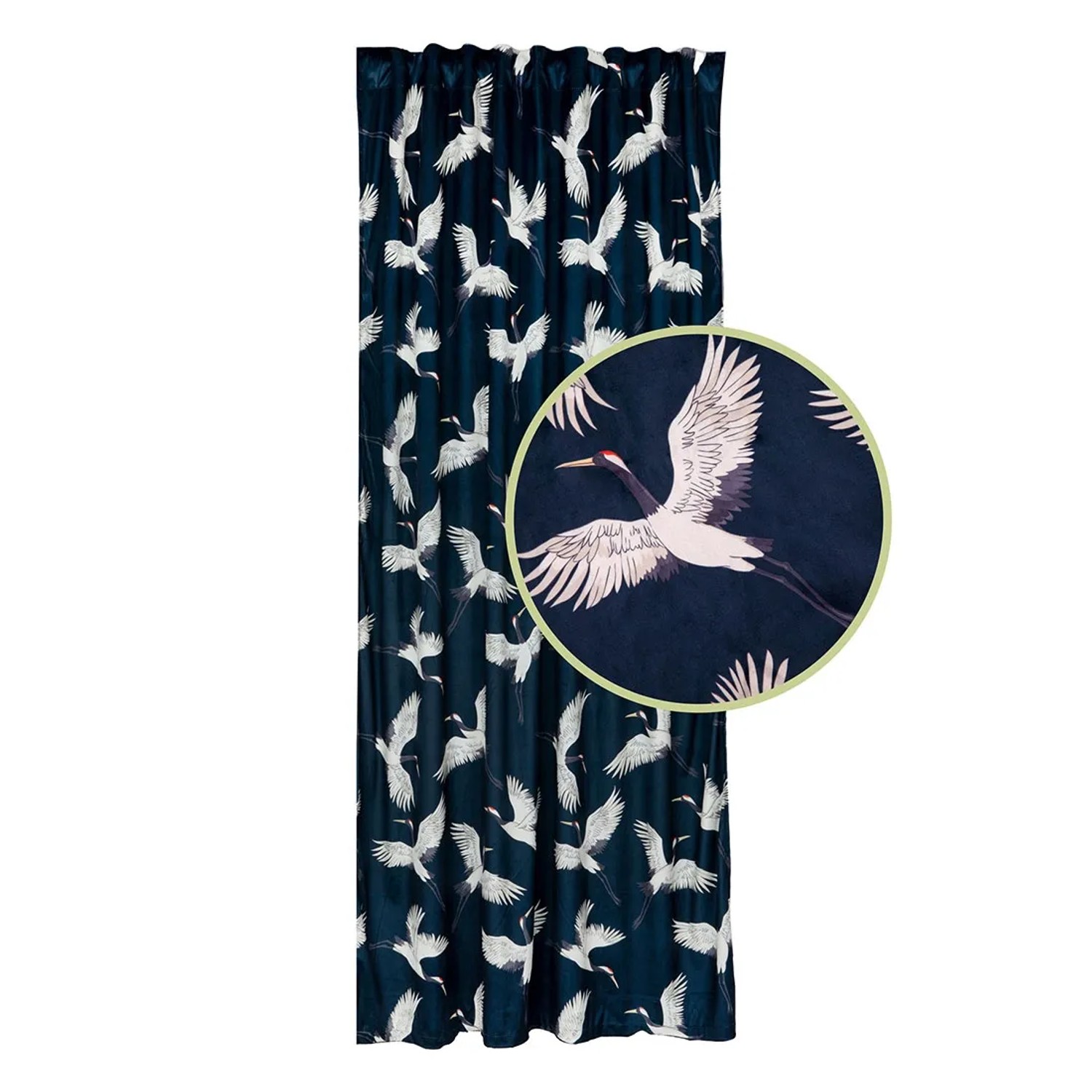 Zasłona GRACEFUL na taśmie 140 cm x 270 cm wzór żurawi