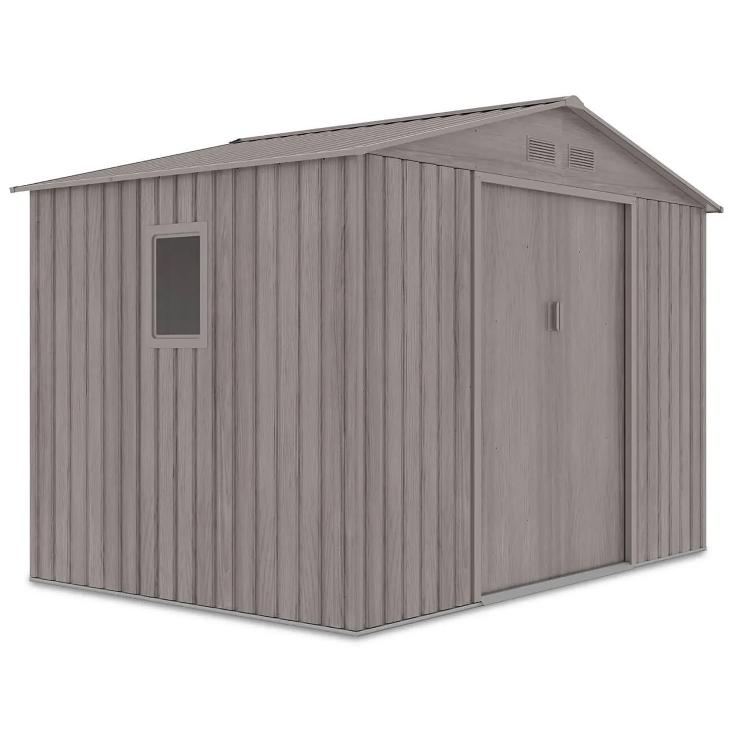 Domek ogrodowy metalowy Hudson Light Wood - 277x191 cm, wys. 202 cm