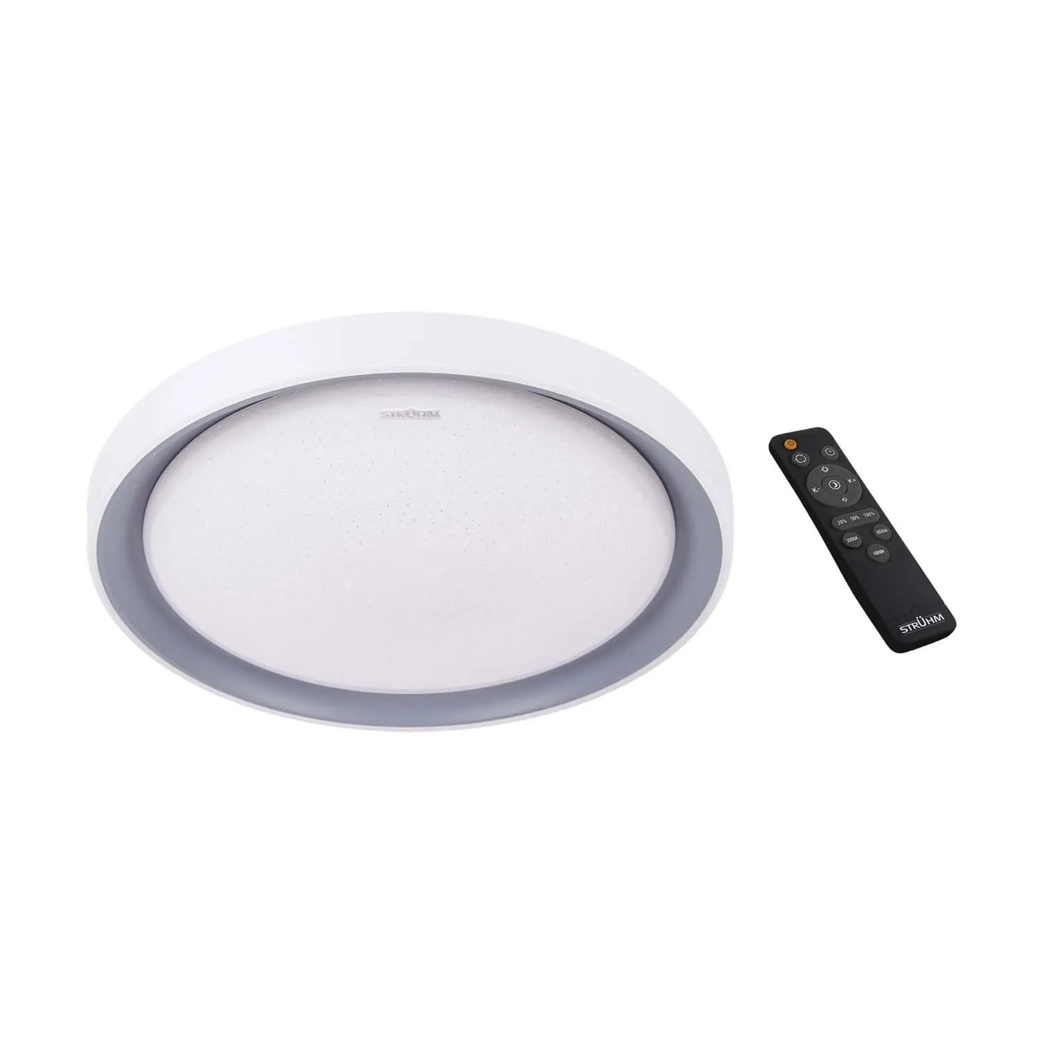 Struhm Plafon okrągły z pilotem ARIEL LED 48W CCT 4050lm IP44 śr. 51cm srebrny
