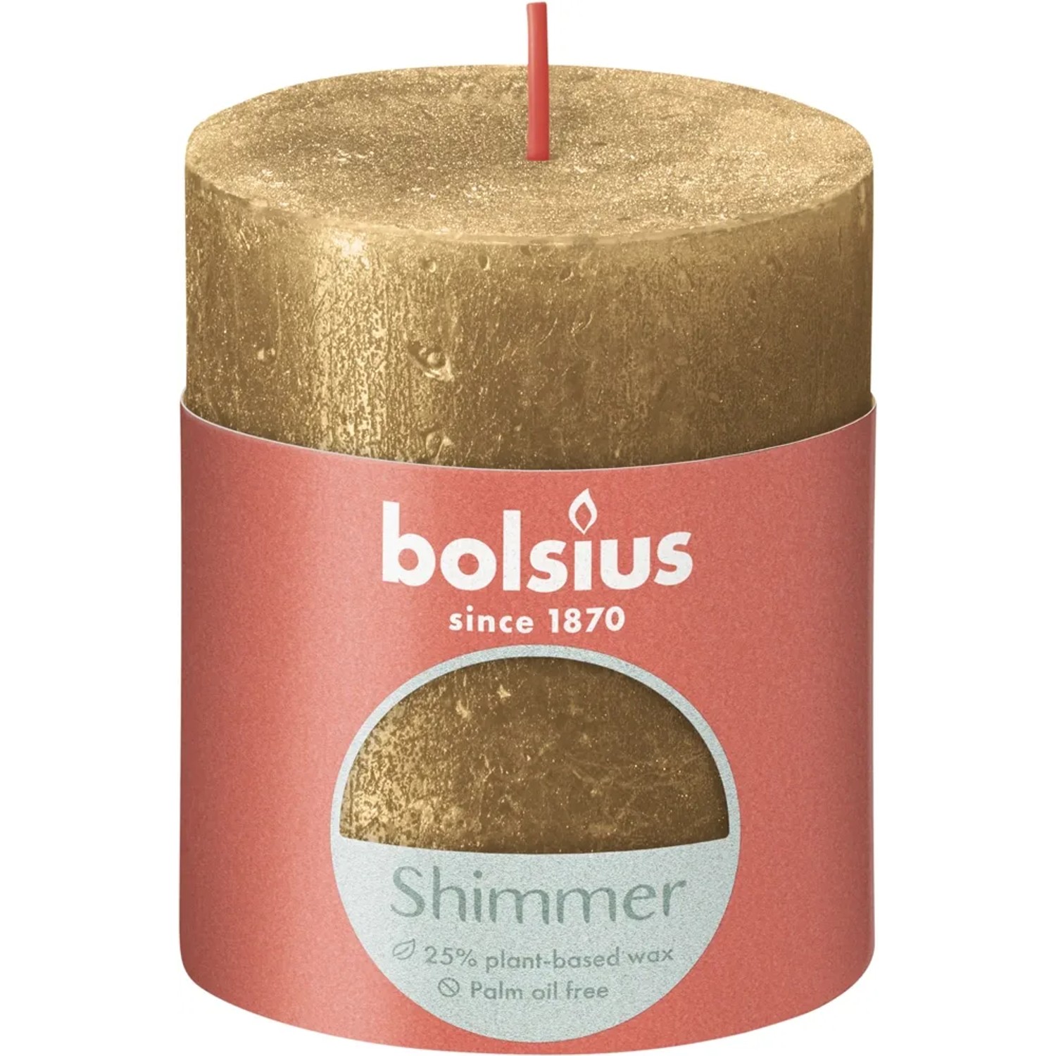 Świeca Rustic Shimmer złoty 80/68mm