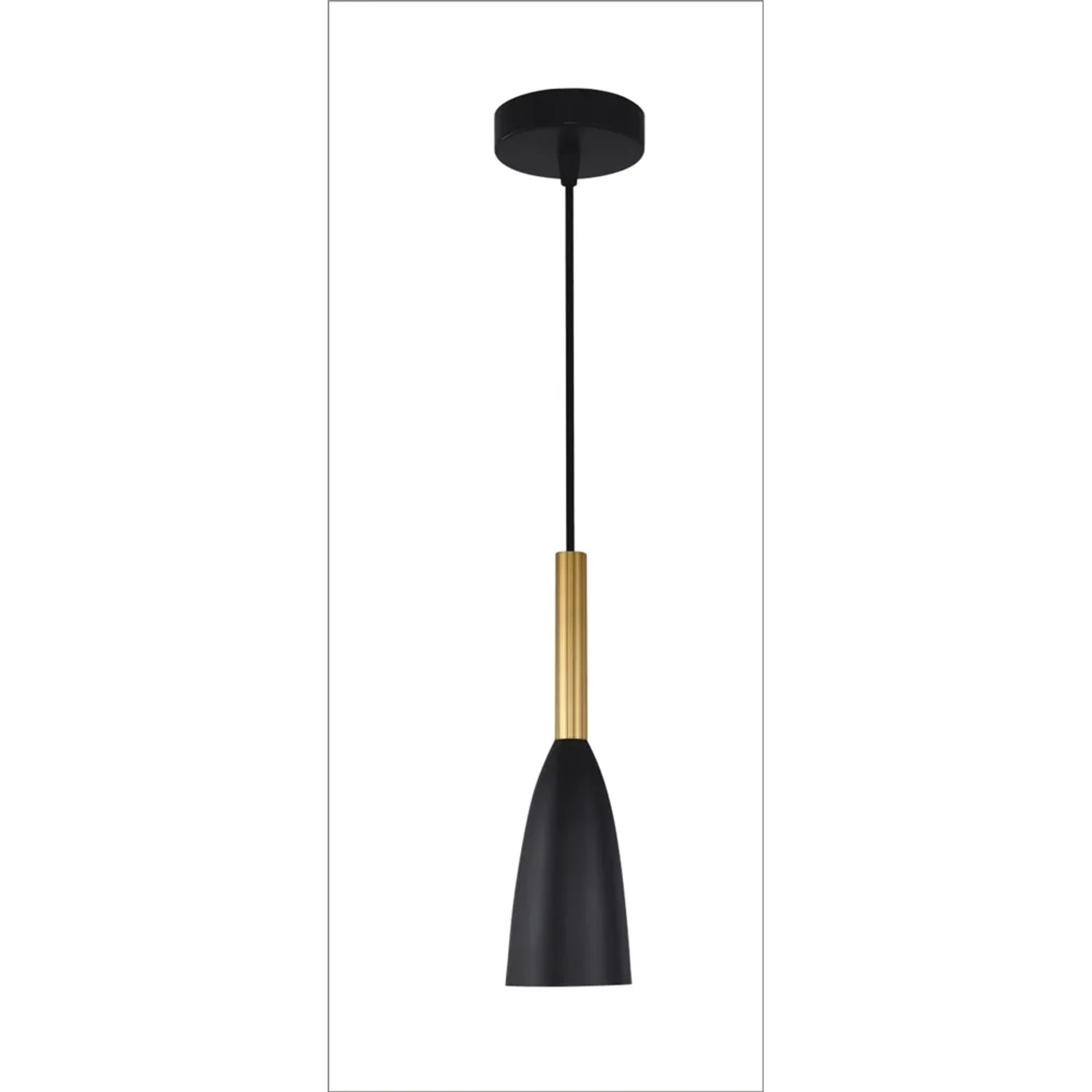 Light Prestige Lampa wisząca SOLIN czarno-złota 1xE27
