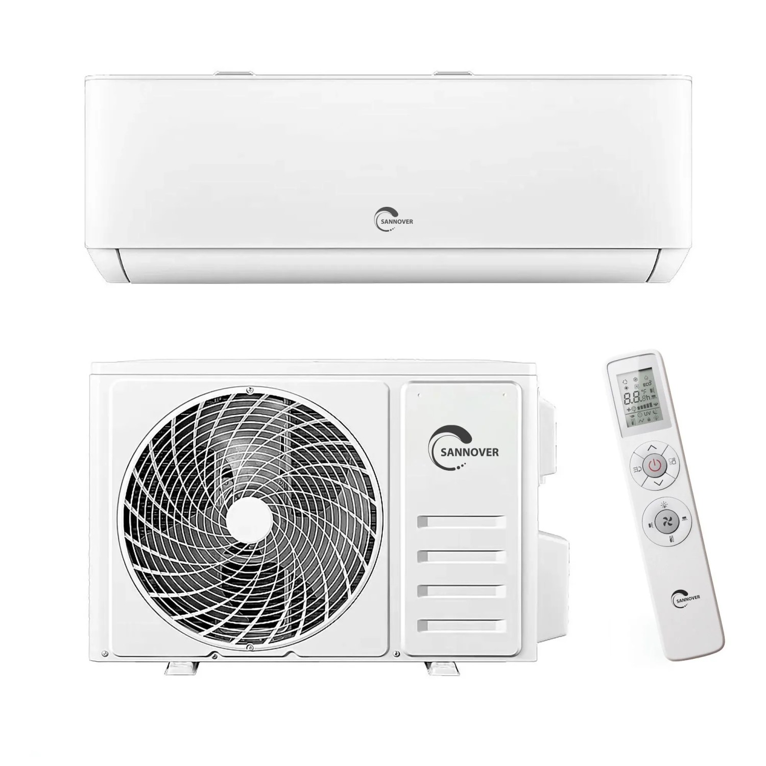 Sannover Klimatyzator Ścienny Split Klimatyzacja z Funkcją Grzania Chłodzenie Grzanie Osmozra 5,1 kW 18000 BTU
