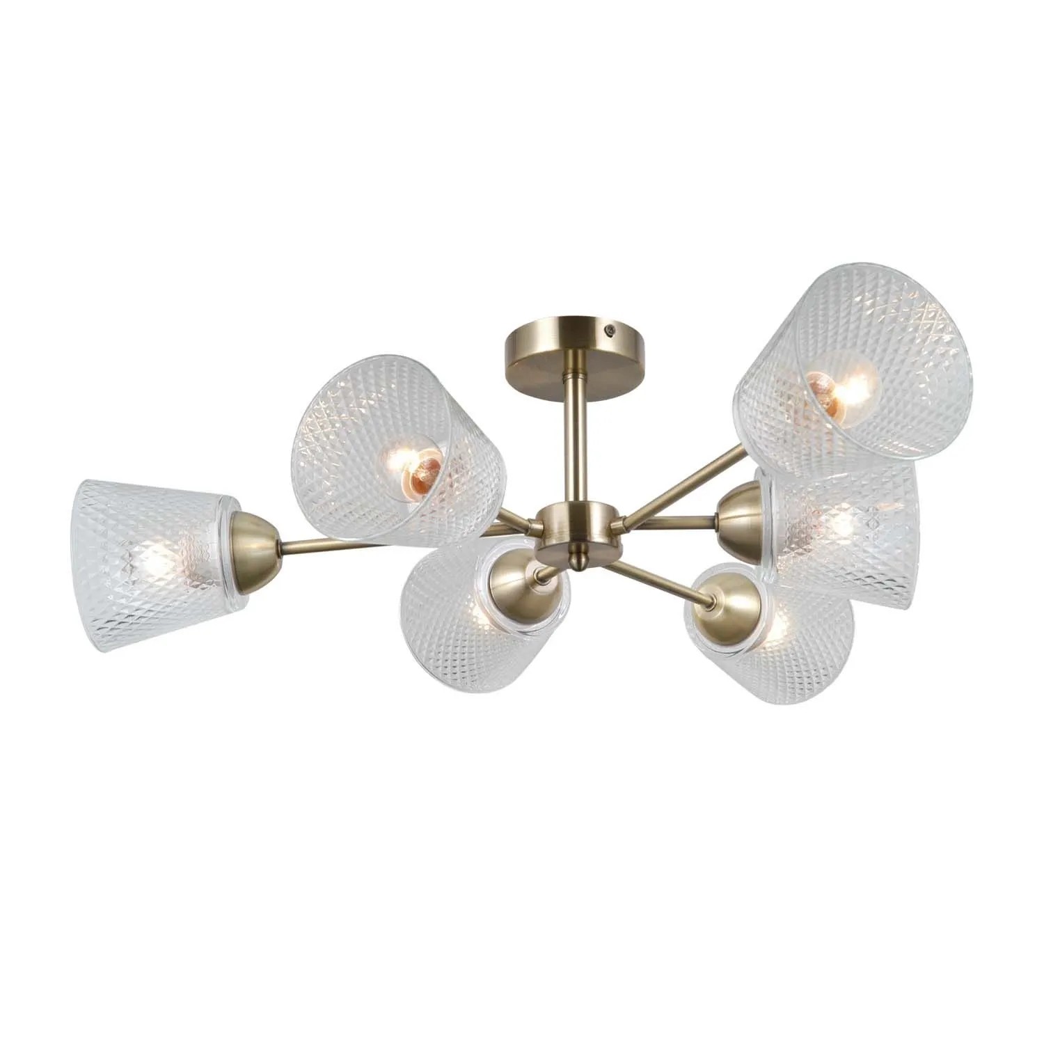 Italux Lampa sufitowa LAMIN 6xE27 40W mosiądz antyczny