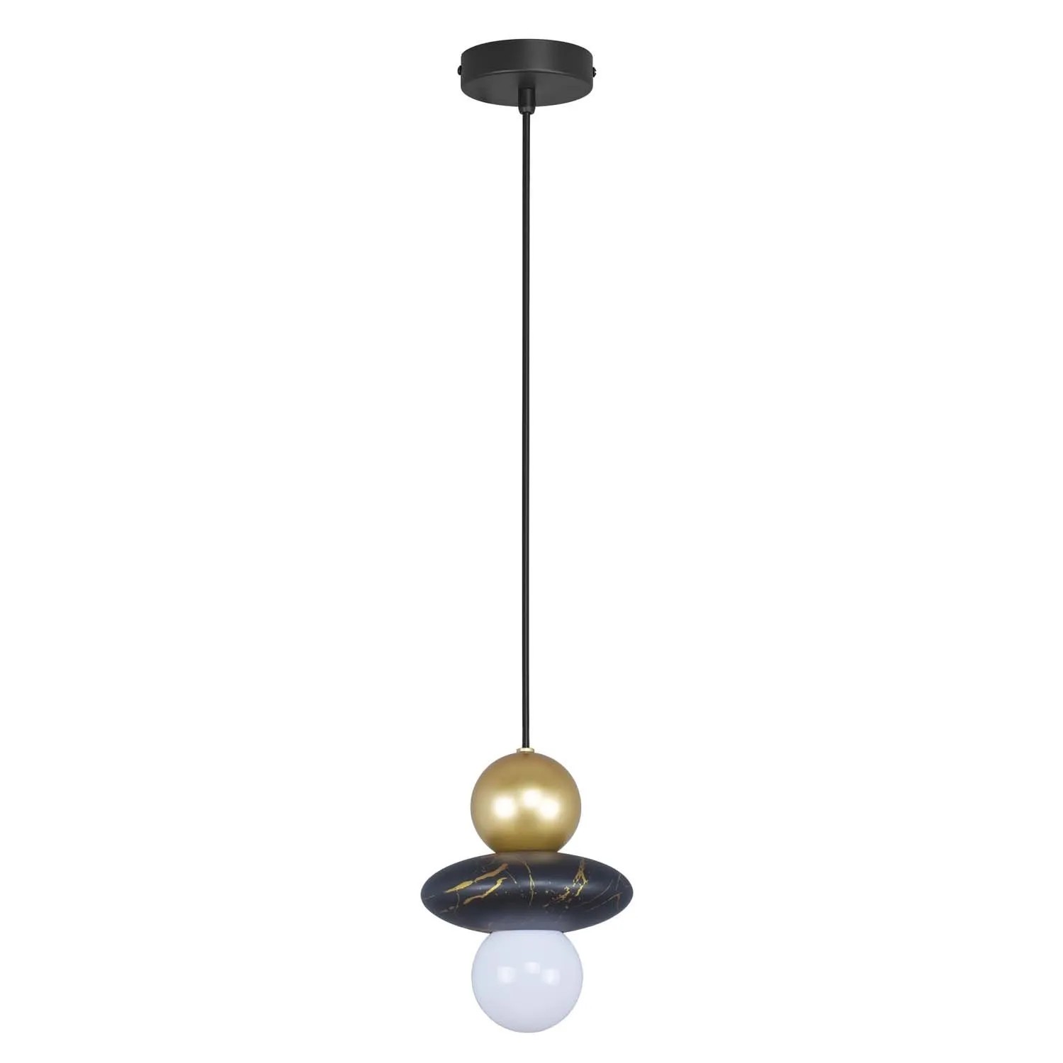 Goldlux Lampa wisząca MARBLE 1xE27 6W czarno-złota