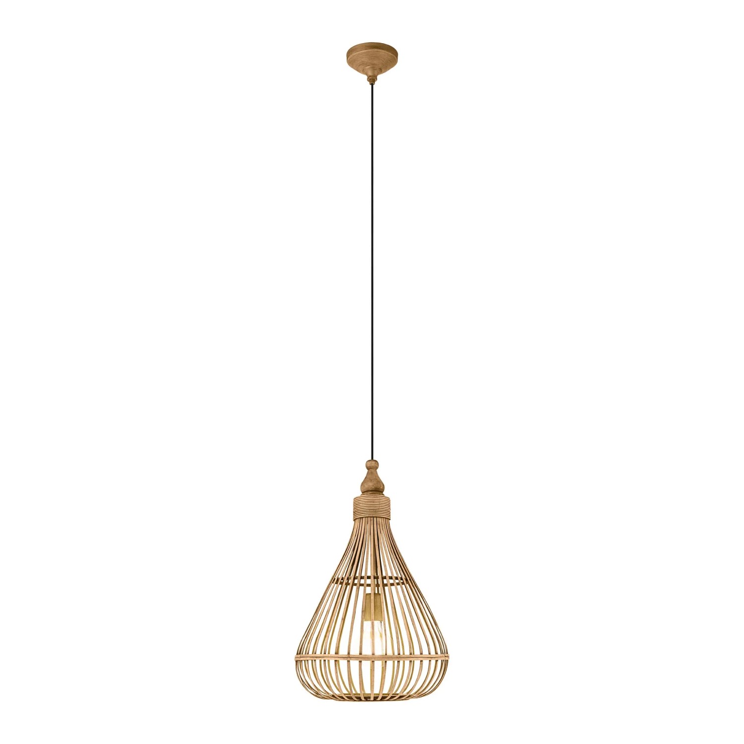 Eglo Lampa wisząca AMSFIELD podłużna jasnobrązowa 1x60W E27