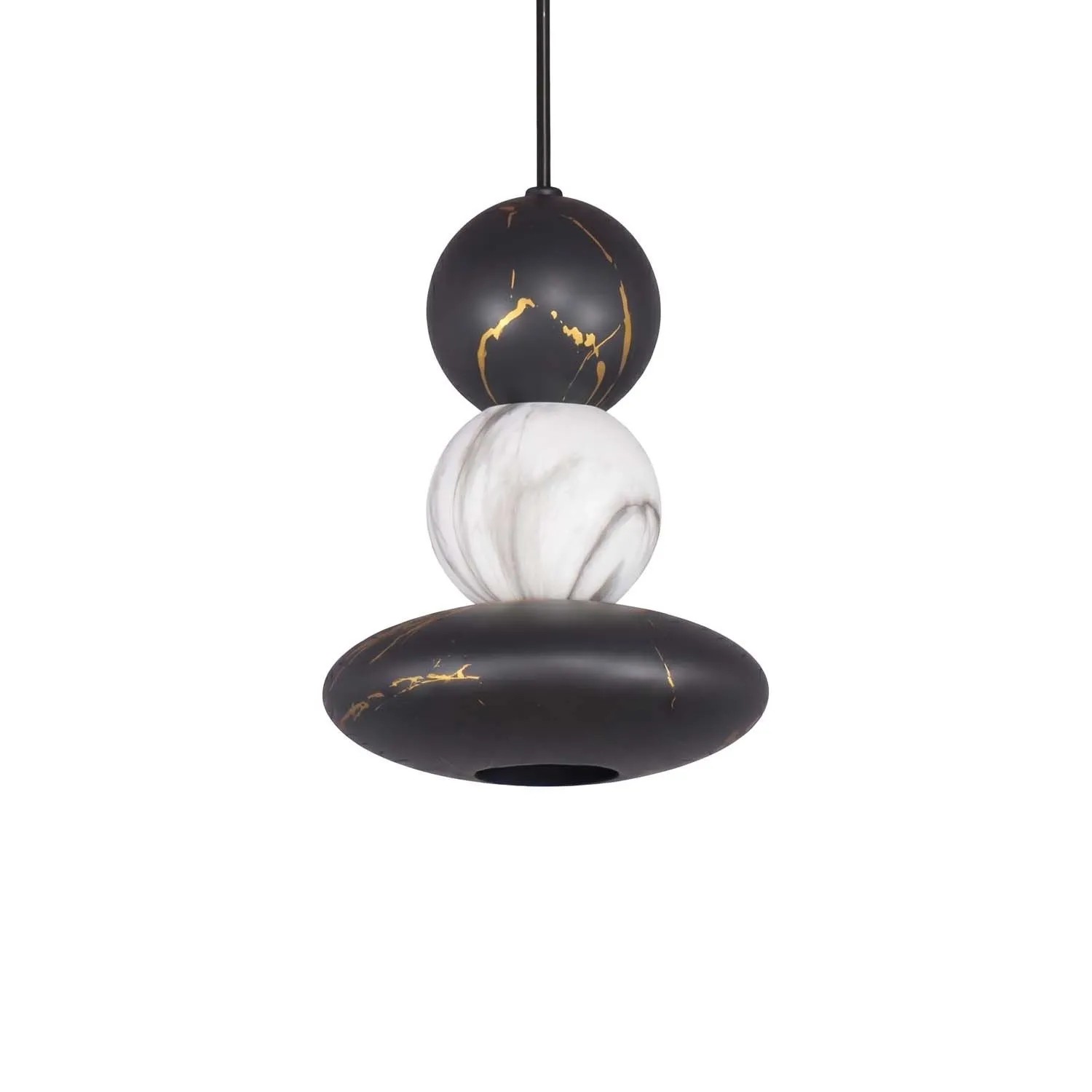 Goldlux Lampa wisząca MARBLE2 1xE27 6W czarno-biała