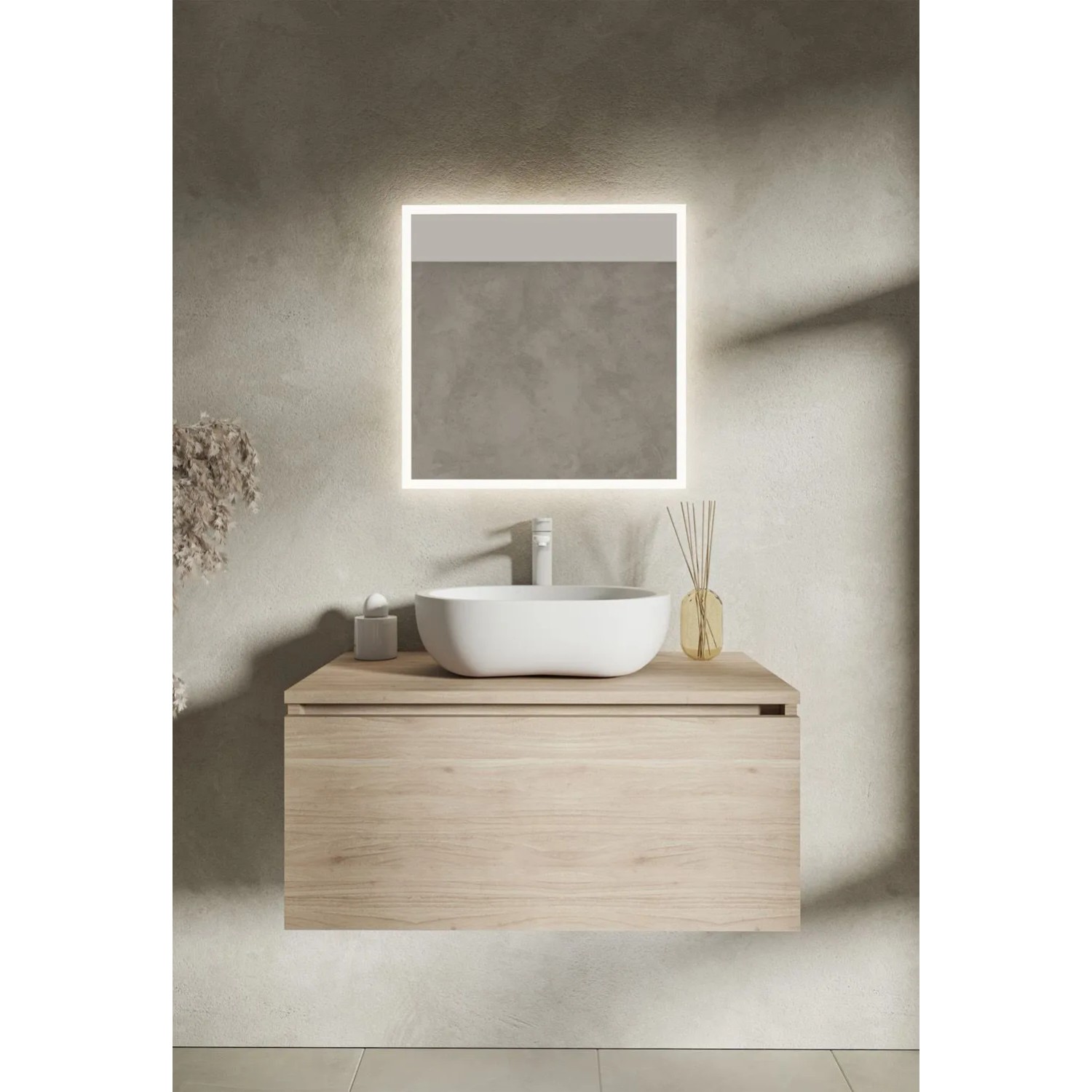 Lustro LED Style Czarne 60x60cm