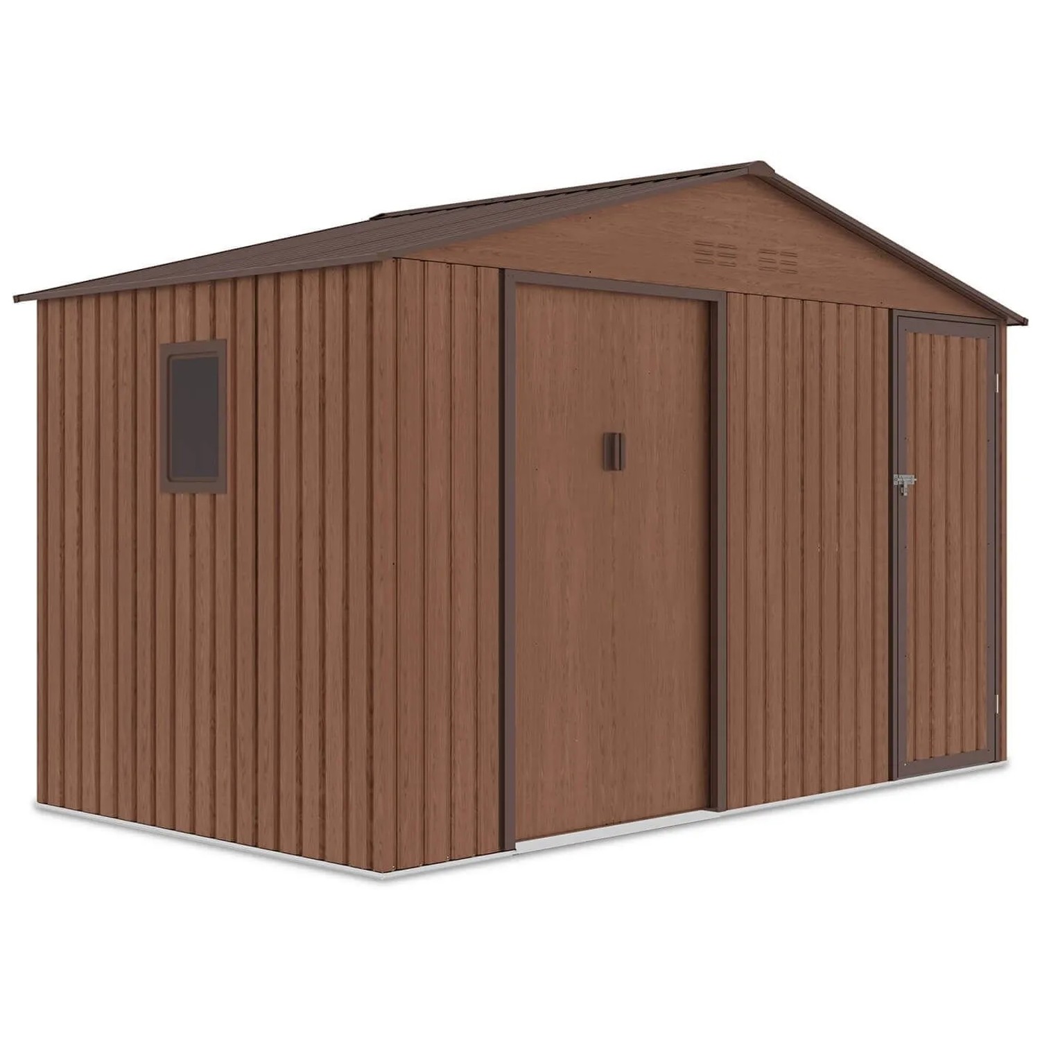 Domek ogrodowy metalowy Falcon Walnut - 340x194 cm, wys. 220 cm