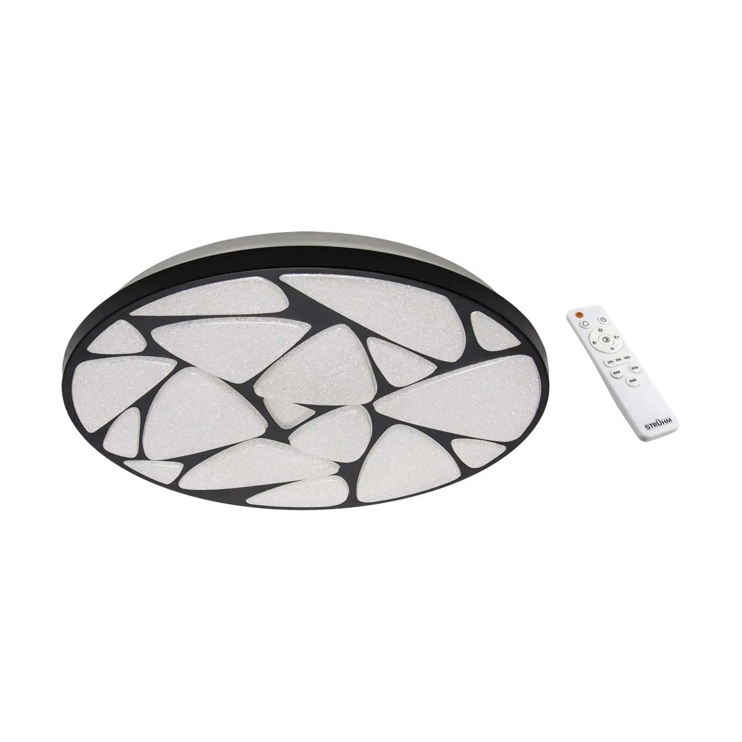 Struhm Plafon okrąg. z pilotem MINERAL LED 48W CCT 3000lm IP44 śr. 49,5cm czarny