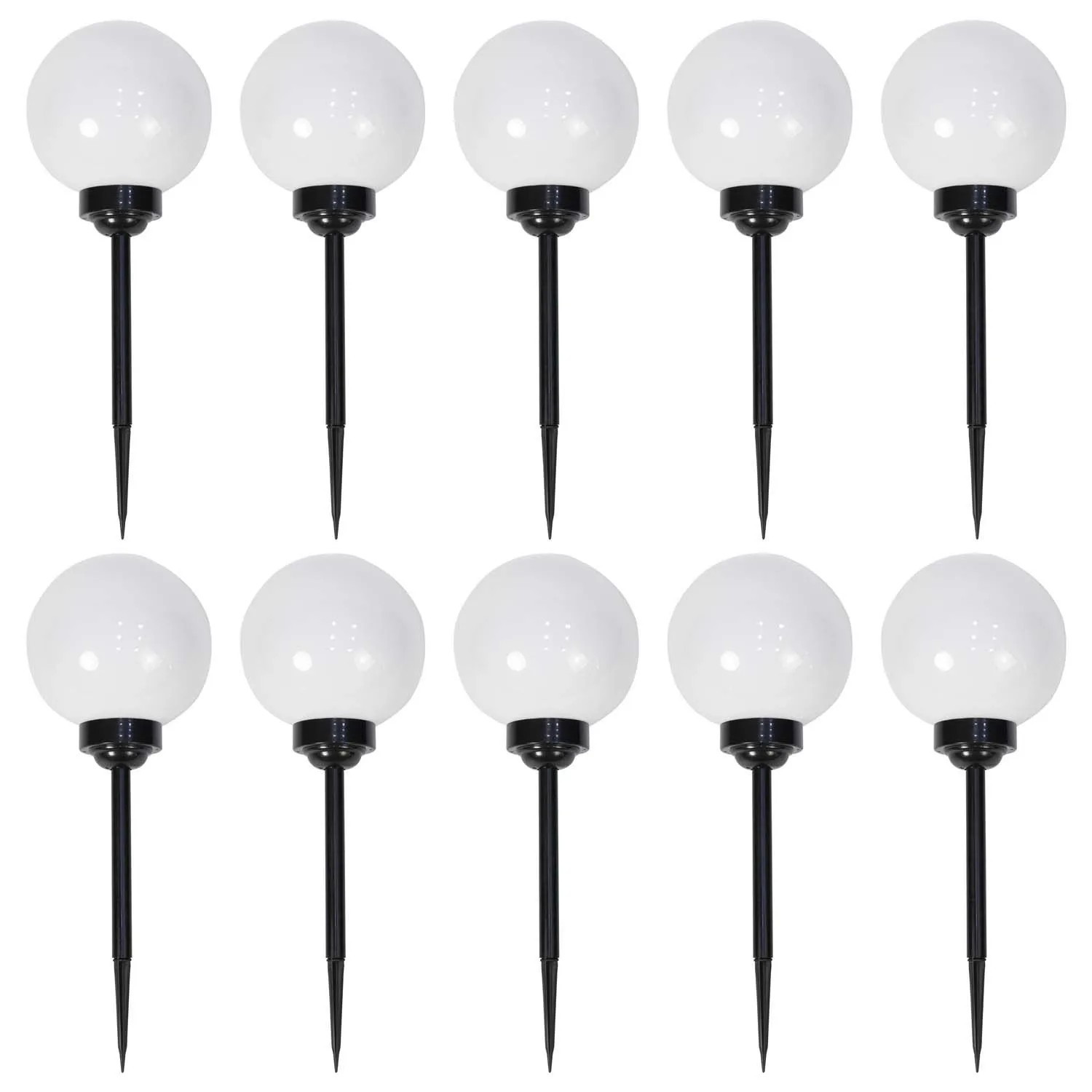 4iQ Zestaw 10 lamp solarnych LED ZENIT czarnych śr. 20 cm