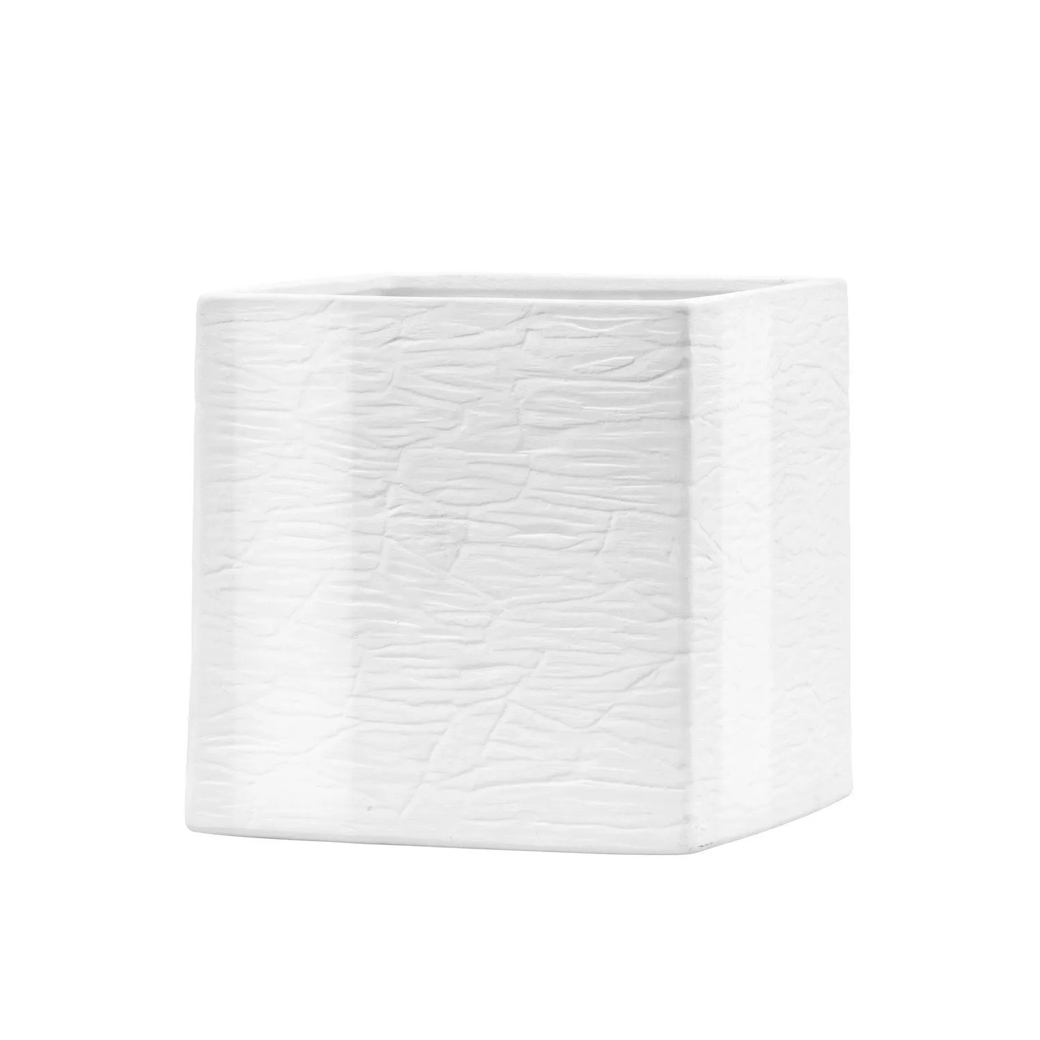 Wazon Kwadrat Skała biały wys. 19 cm