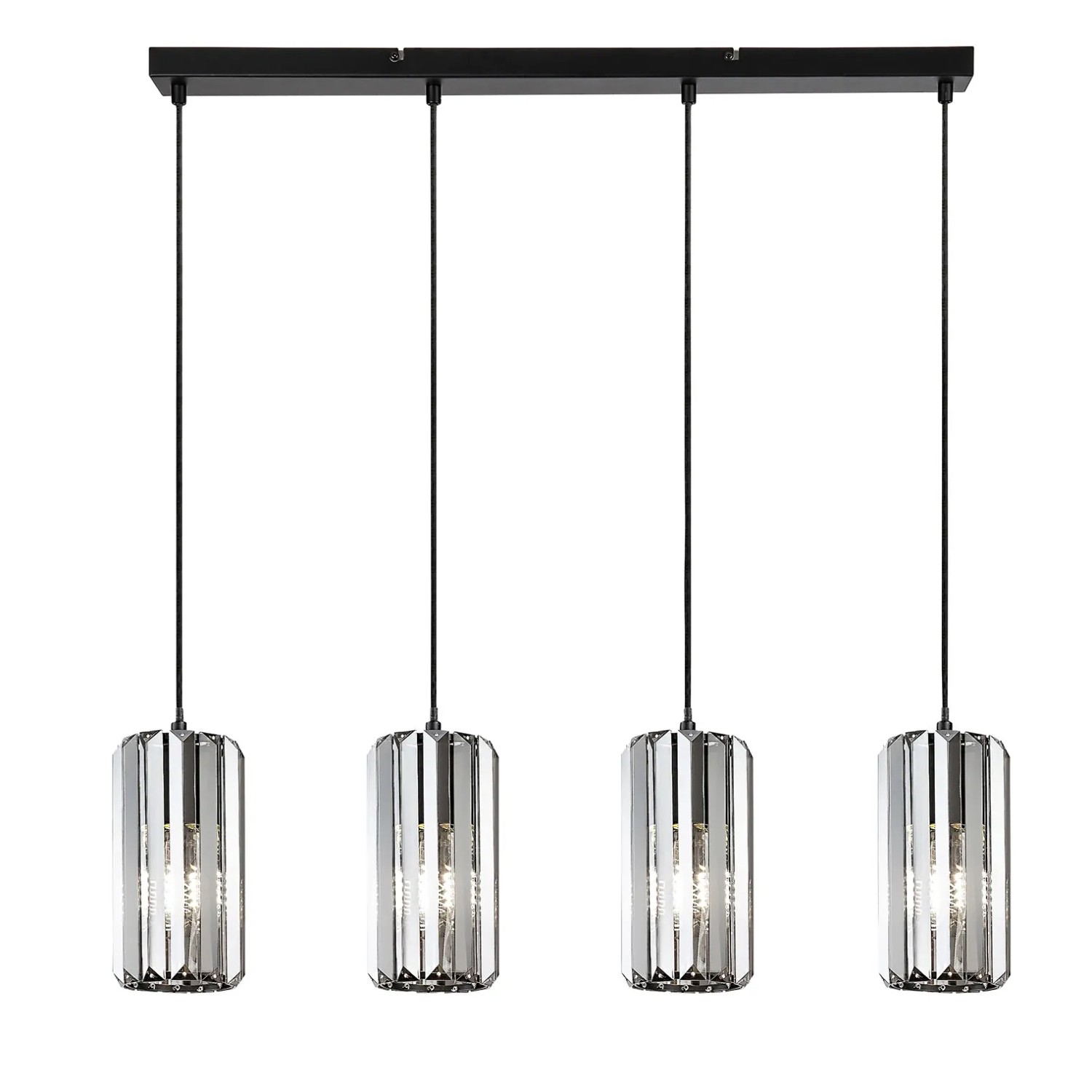 Rabalux Lampa wisząca Veness 4x40W E27 czarna klosz dymny