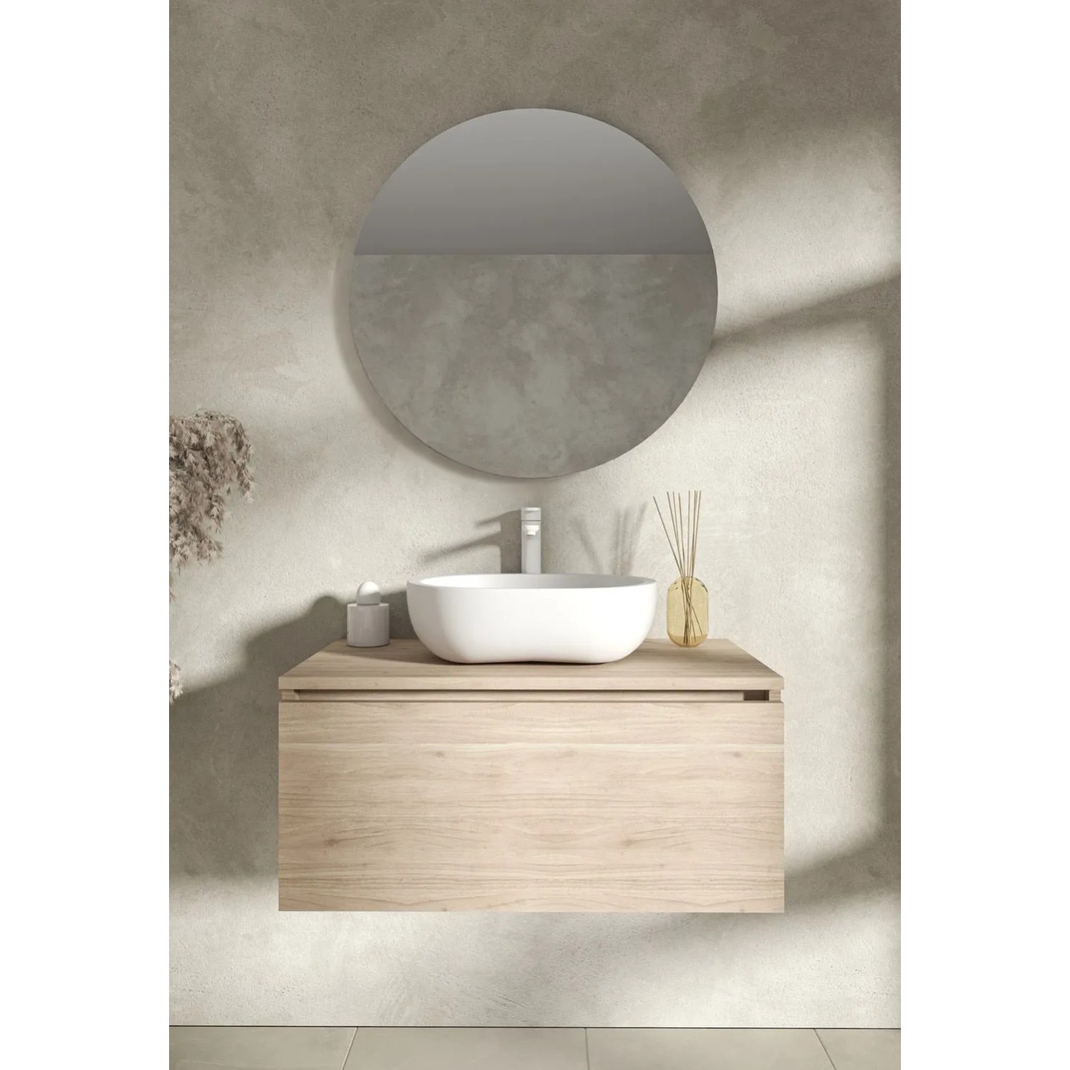 Lustro Atol Czarne 80cm