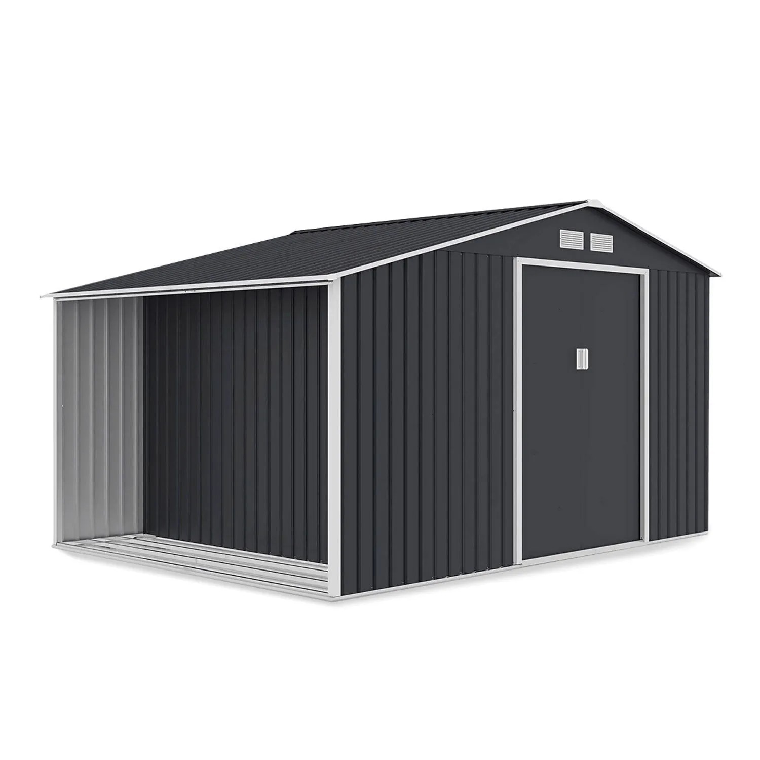 Domek ogrodowy metalowy Madison Cold Grey - 342x255 cm, wys. 202 cm
