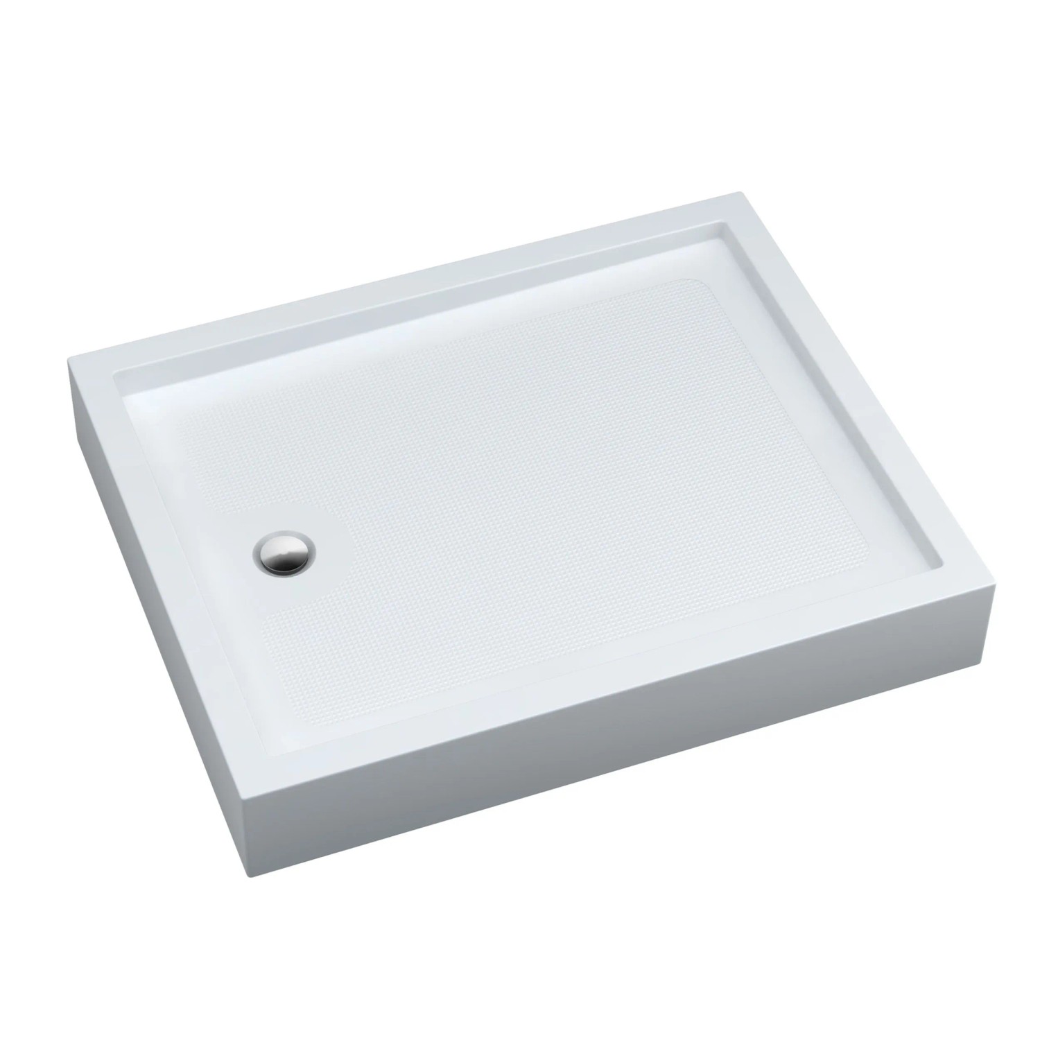 Brodzik prostokątny Schedpol Billig 80x100x16 cm biały gładki ryflowane dno