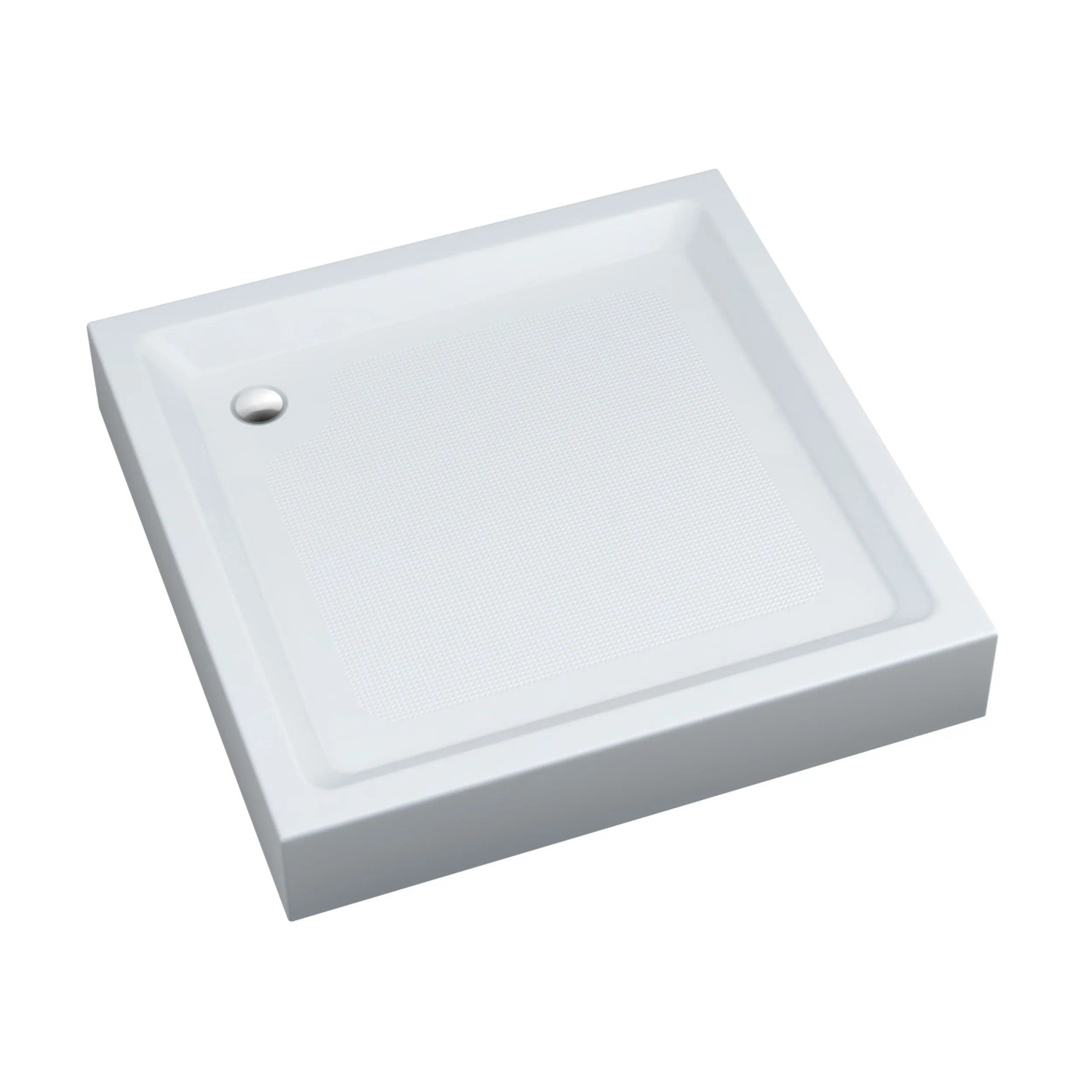Brodzik kwadratowy Schedpol Billig 80x80x16 cm biały gładki ryflowane dno