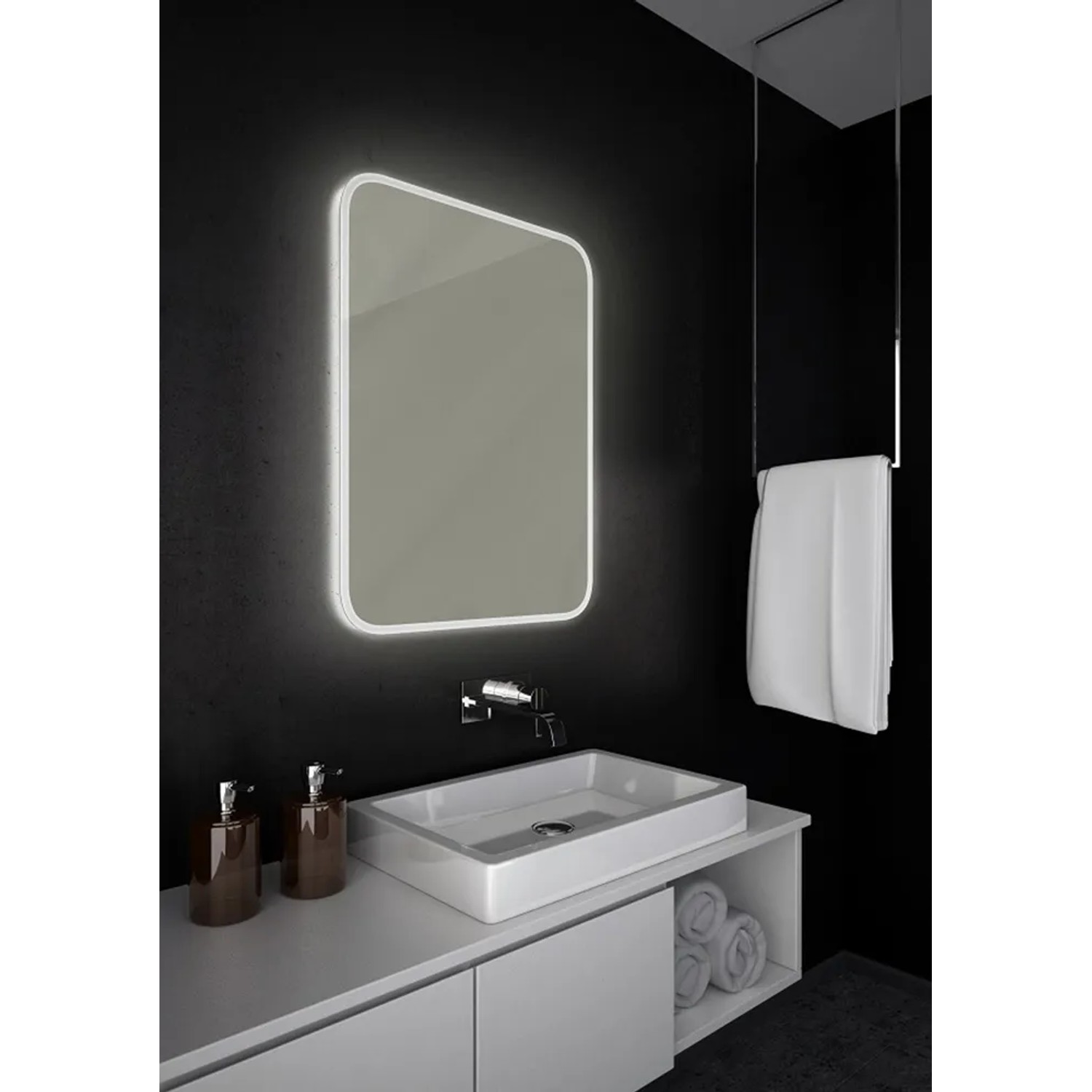 Dubiel Vitrum Lustro Senso z oświetleniem LED 50x70 cm