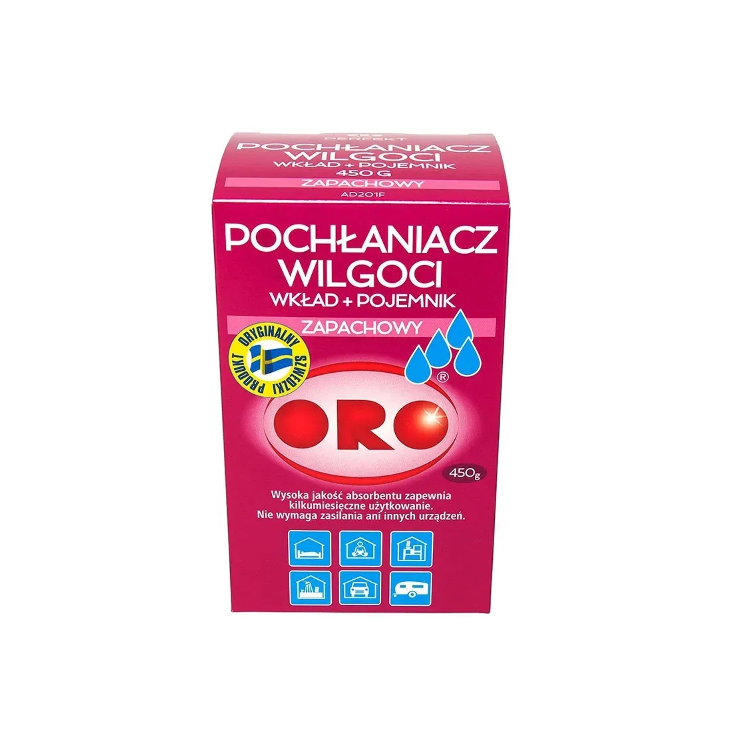 ORO Pochłaniacz wilgoci zapachowy 450g z pojemnikiem