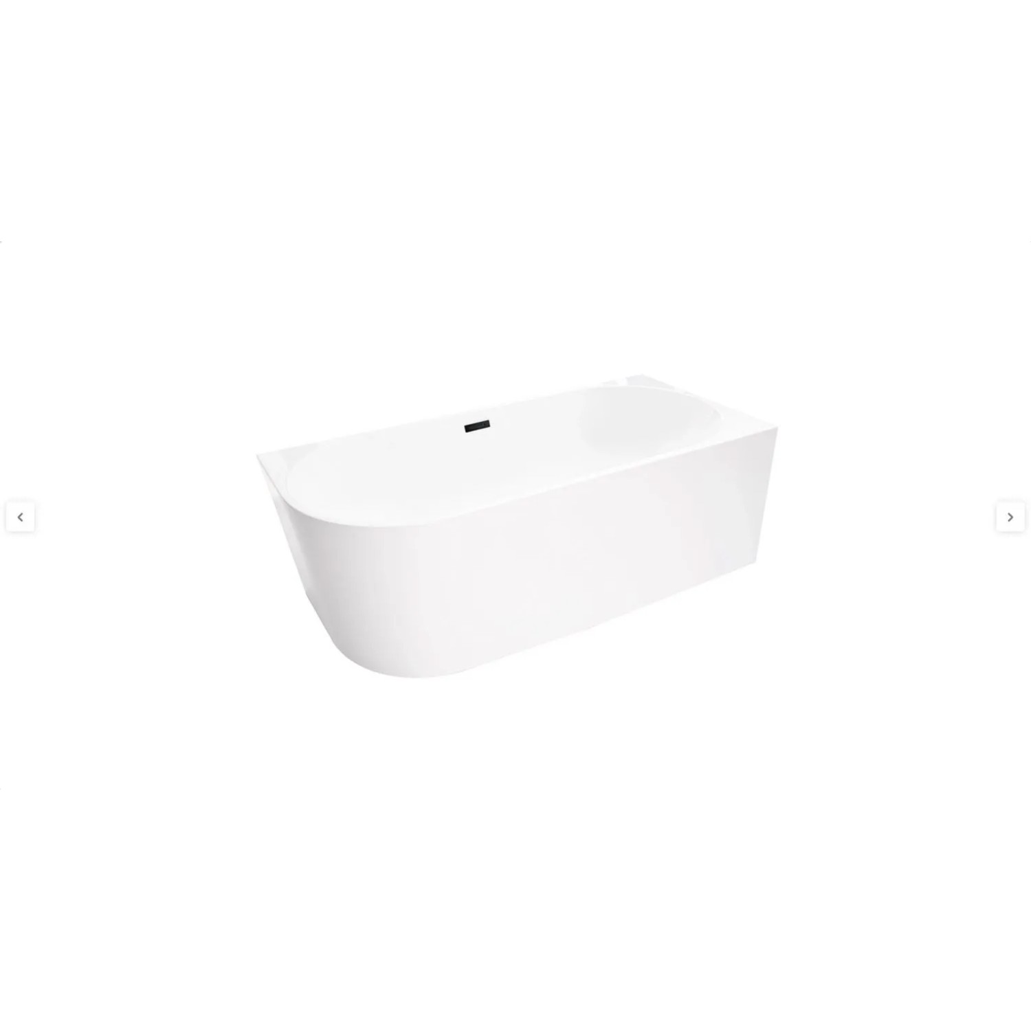 Wanna Pula Prawa 170 wolnostojąca przyścienna biała czarny 170 x 80