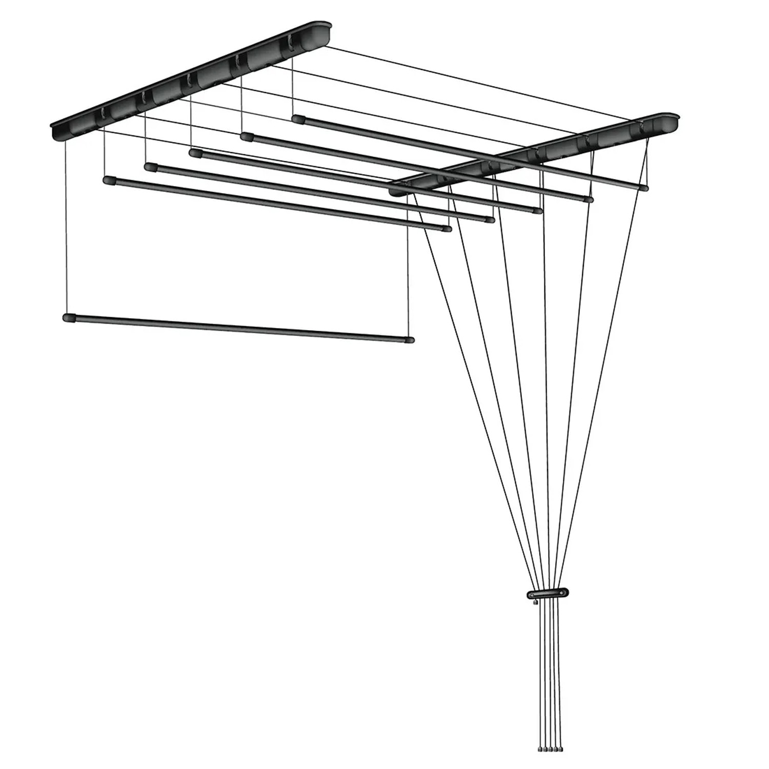 Sepio Suszarka łazienkowa sufitowa 6 x 120 cm czarna