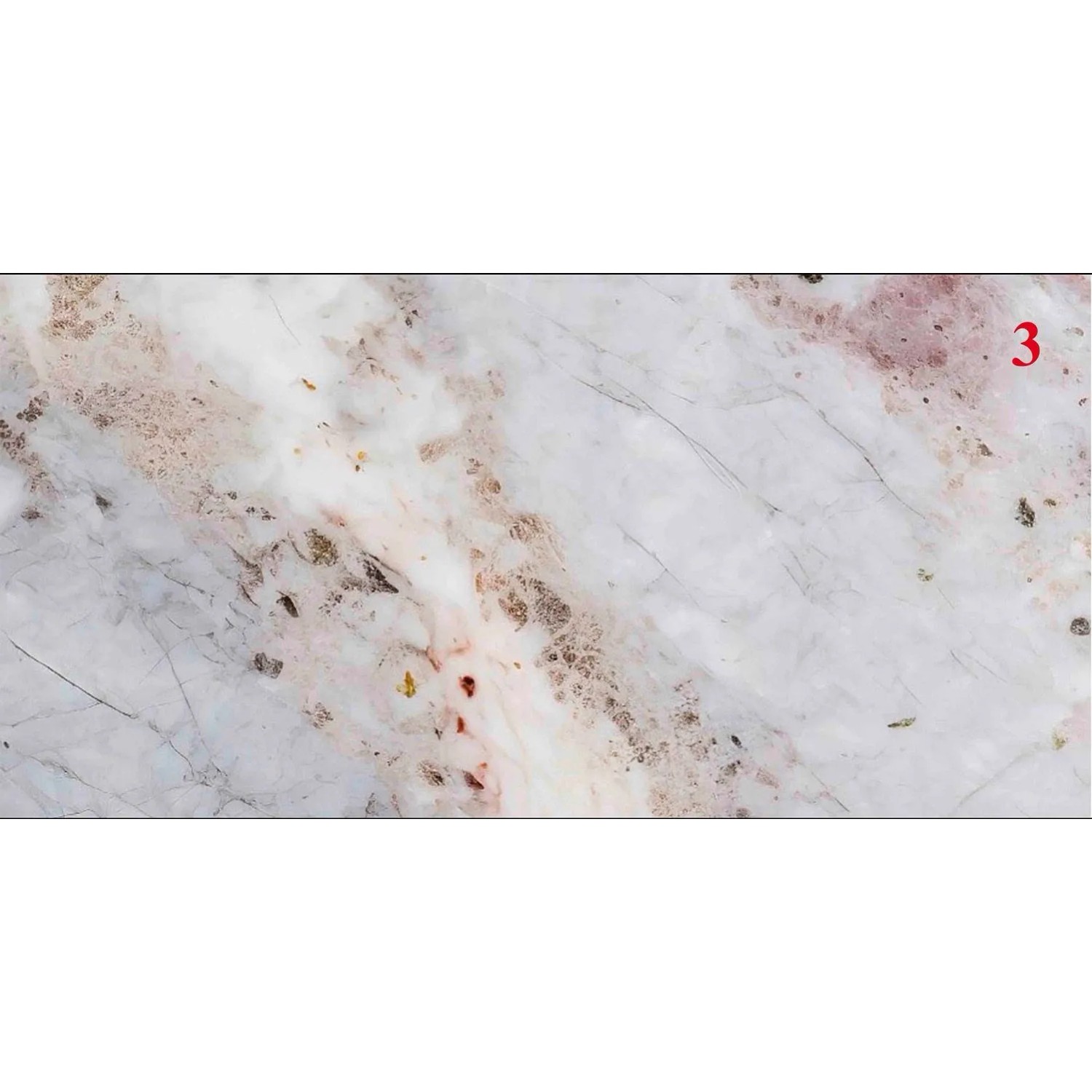 Panel szklany Marble mirror silver 3 elementy 60 x 120 cm