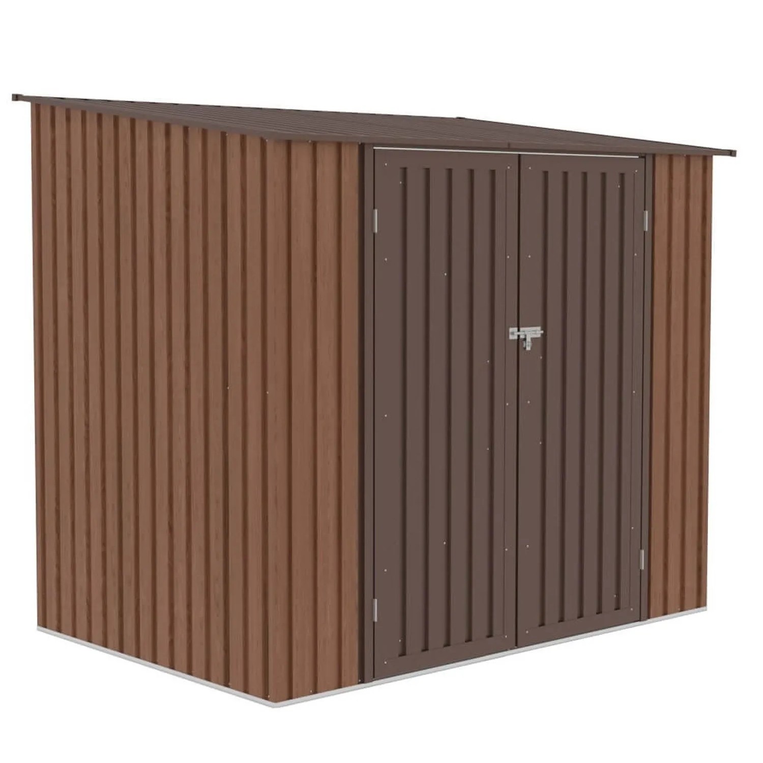 Domek ogrodowy metalowy Kent Walnut - 222x149 cm, wys. 194 cm