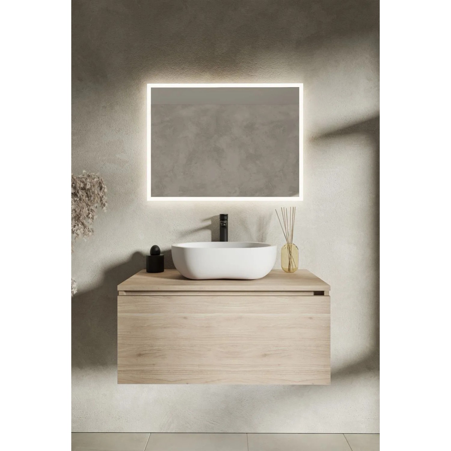 Lustro LED Style Białe z włącznikiem automatycznym 80x60cm