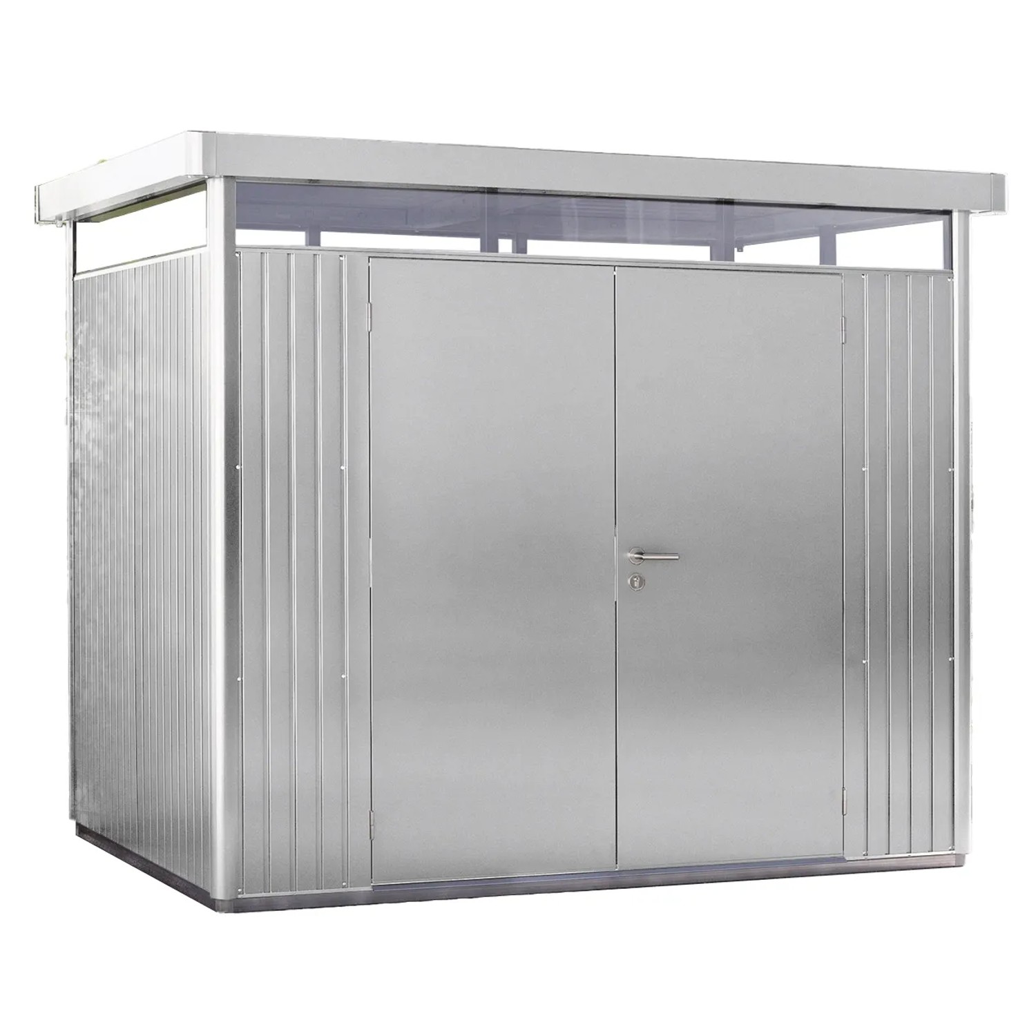 Biohort Metalowa altana ogr. HighLine Silver Metallic 4,6 m2, podwójne drzwi