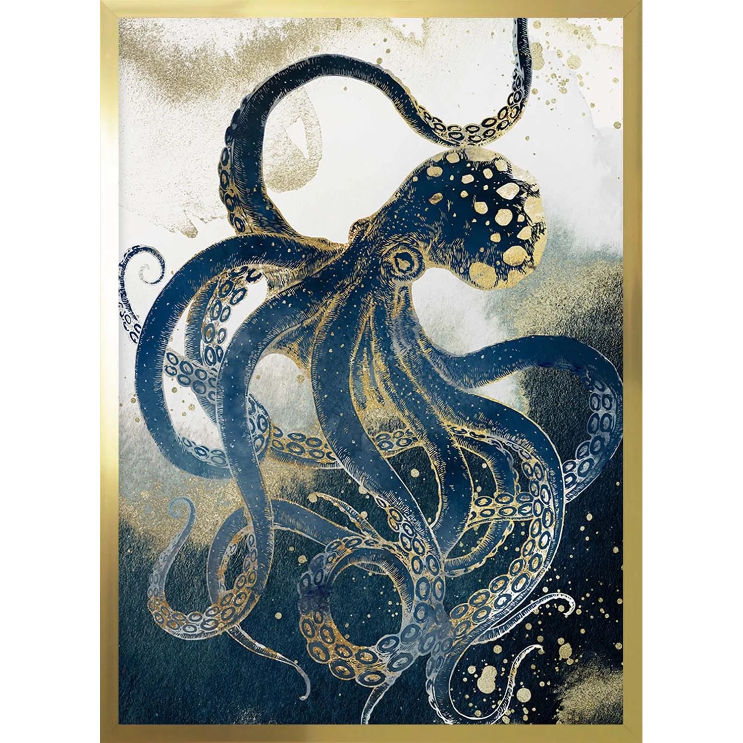 ARS LONGA Obraz GOLDEN OCTOPUS 53 x 73 cm