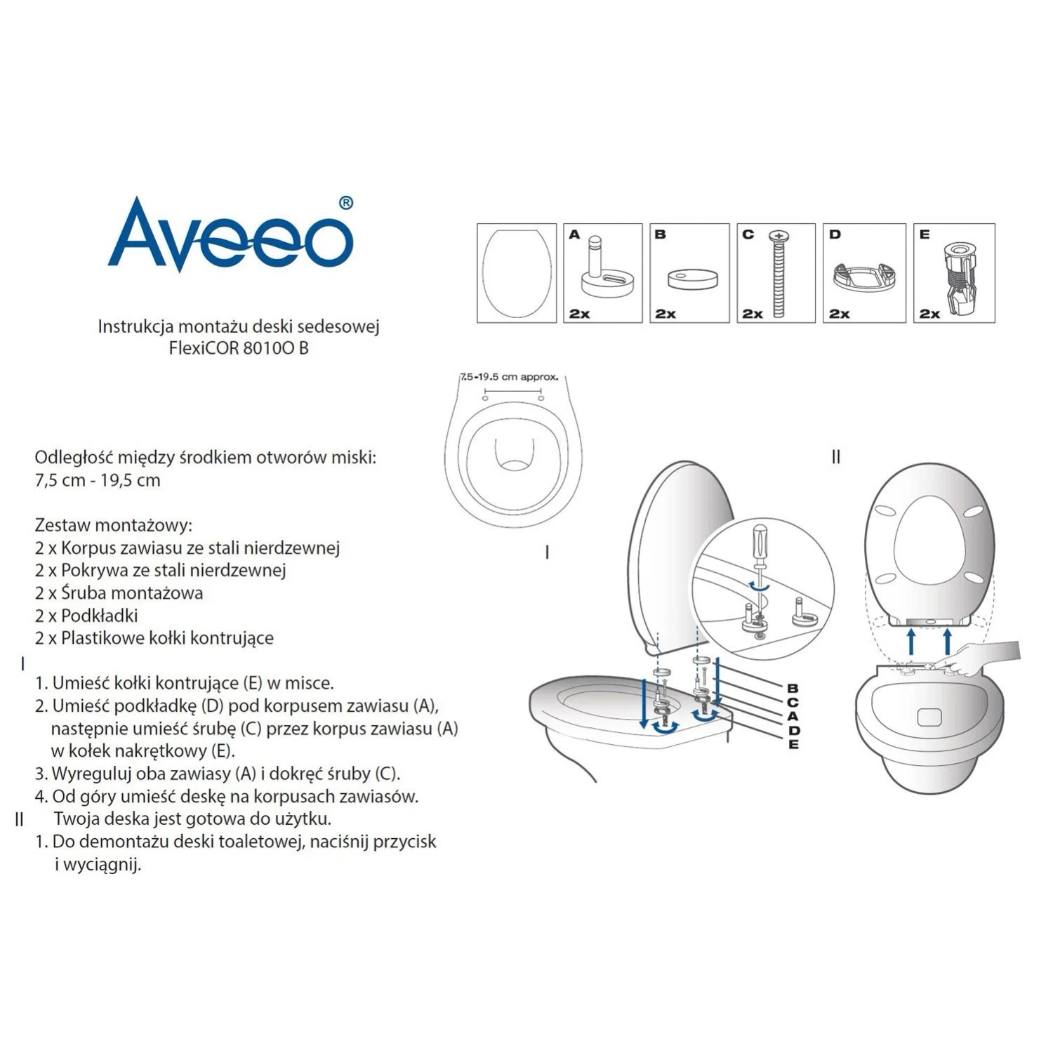 Deska sedesowa FlexiCOR O 8010 biała termoplast 37x41x4,5