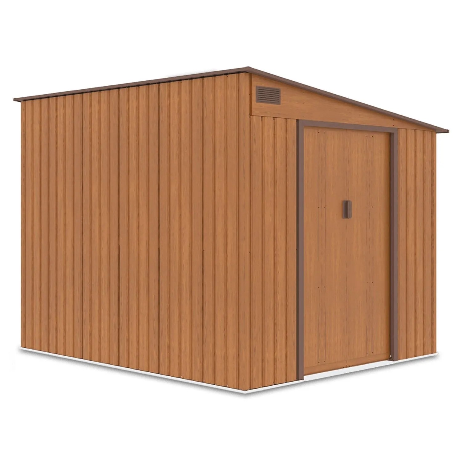 Domek ogrodowy metalowy Jasper Oak Brown - 257x214 cm, wys. 193 cm