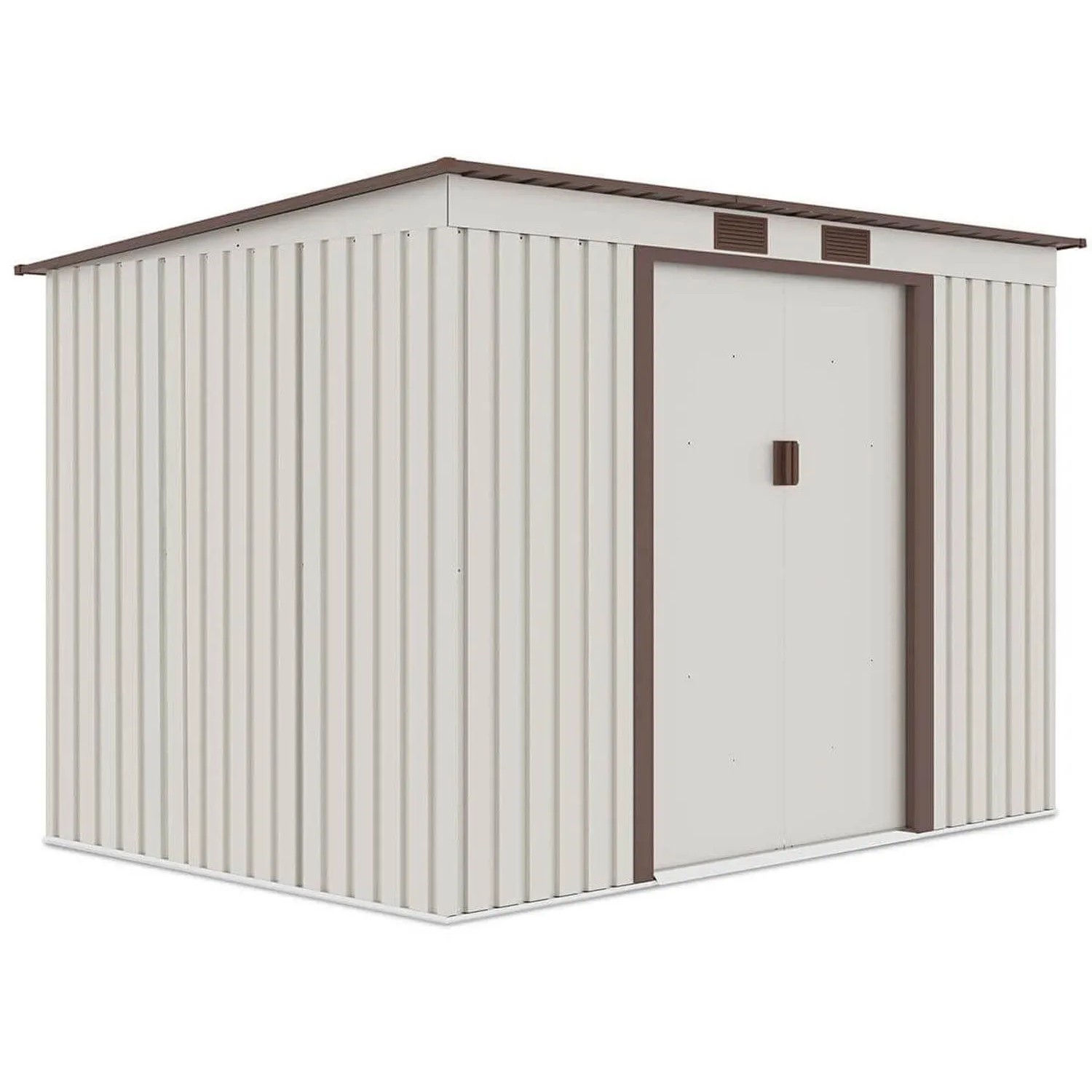 Domek ogrodowy metalowy Oregon Beige - 261x181 cm, wys. 176 cm