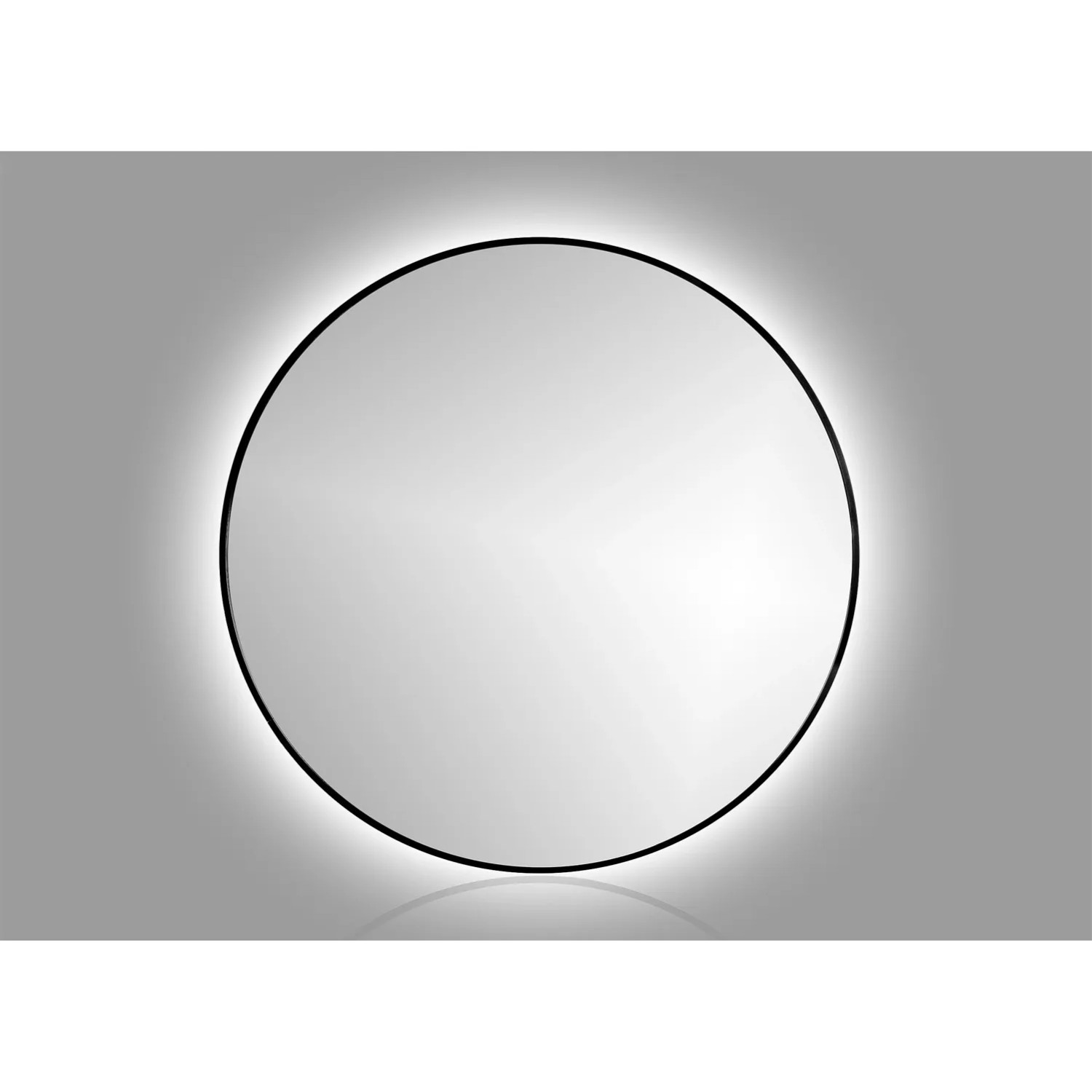 Lustro z LED Round Line czarna rama 100