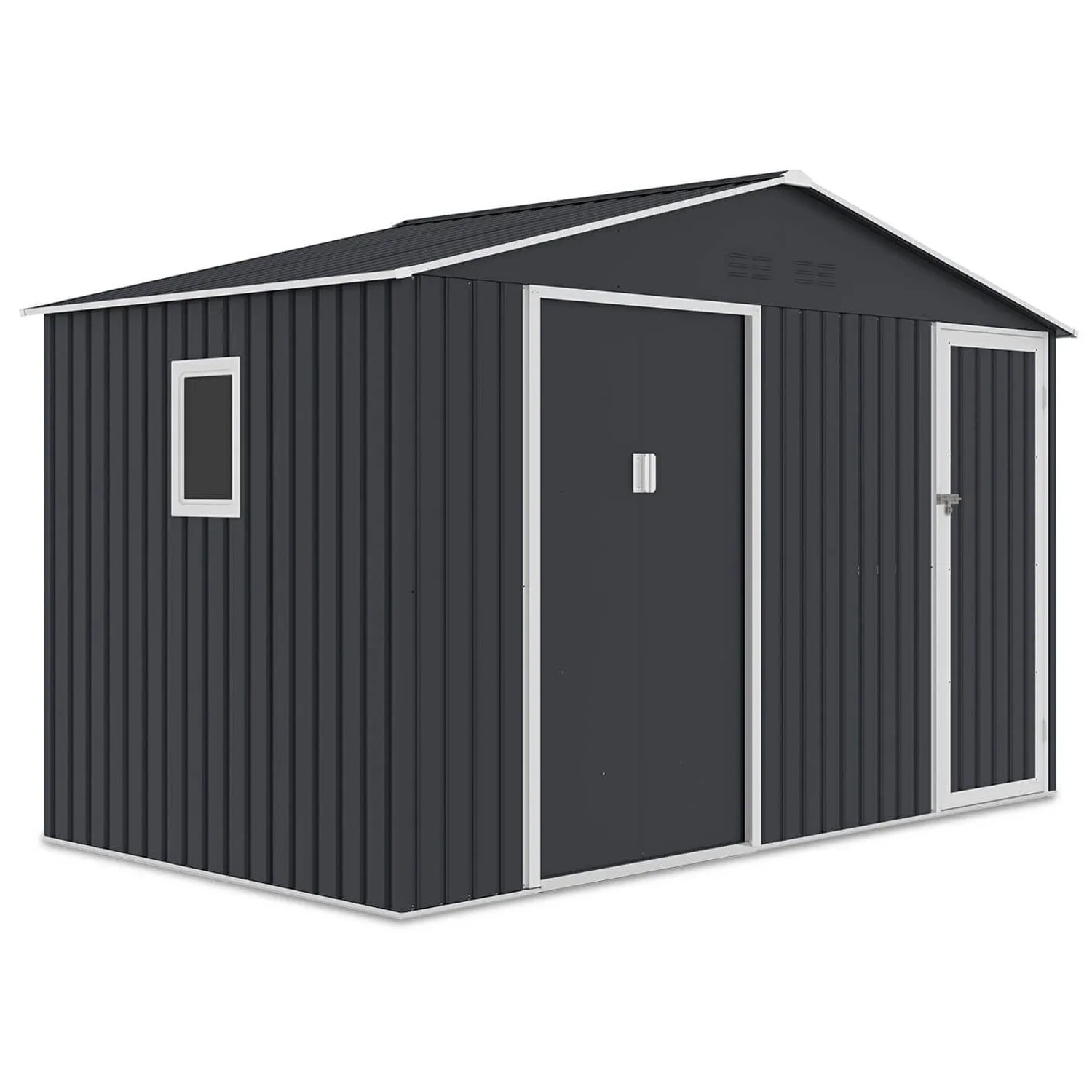 Domek ogrodowy metalowy Falcon Cold Grey - 340x194 cm, wys. 220 cm