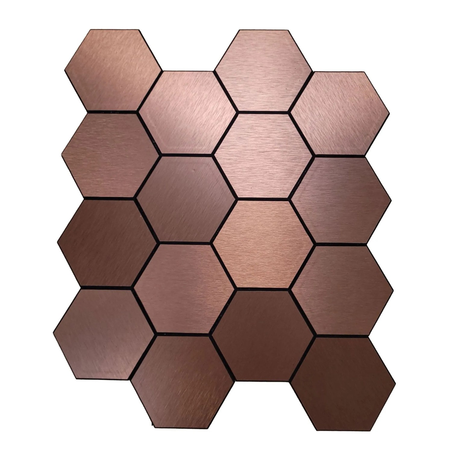 Mozaika ścienna samoprzylepna hexagon XL Miedź 25,5x29,2