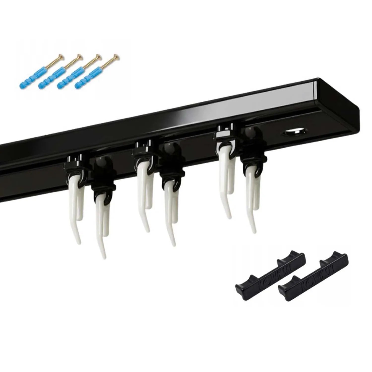 Kowalski Szyna aluminiowa podwójna SLIM agrafka 250 cm czarna