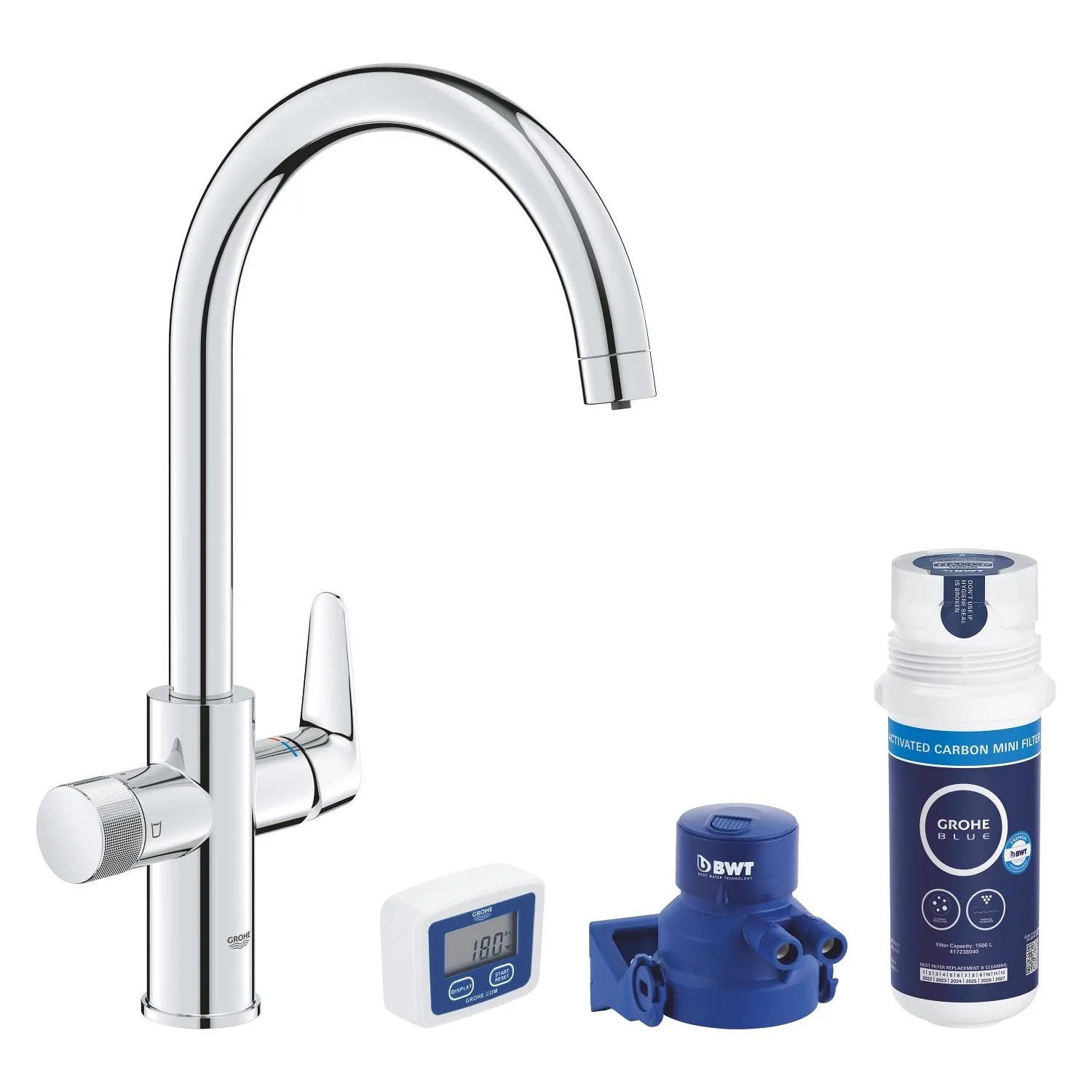 Grohe Blue Pure Start Curve Zestaw startowy z filtrem z węglem aktywnym chrom