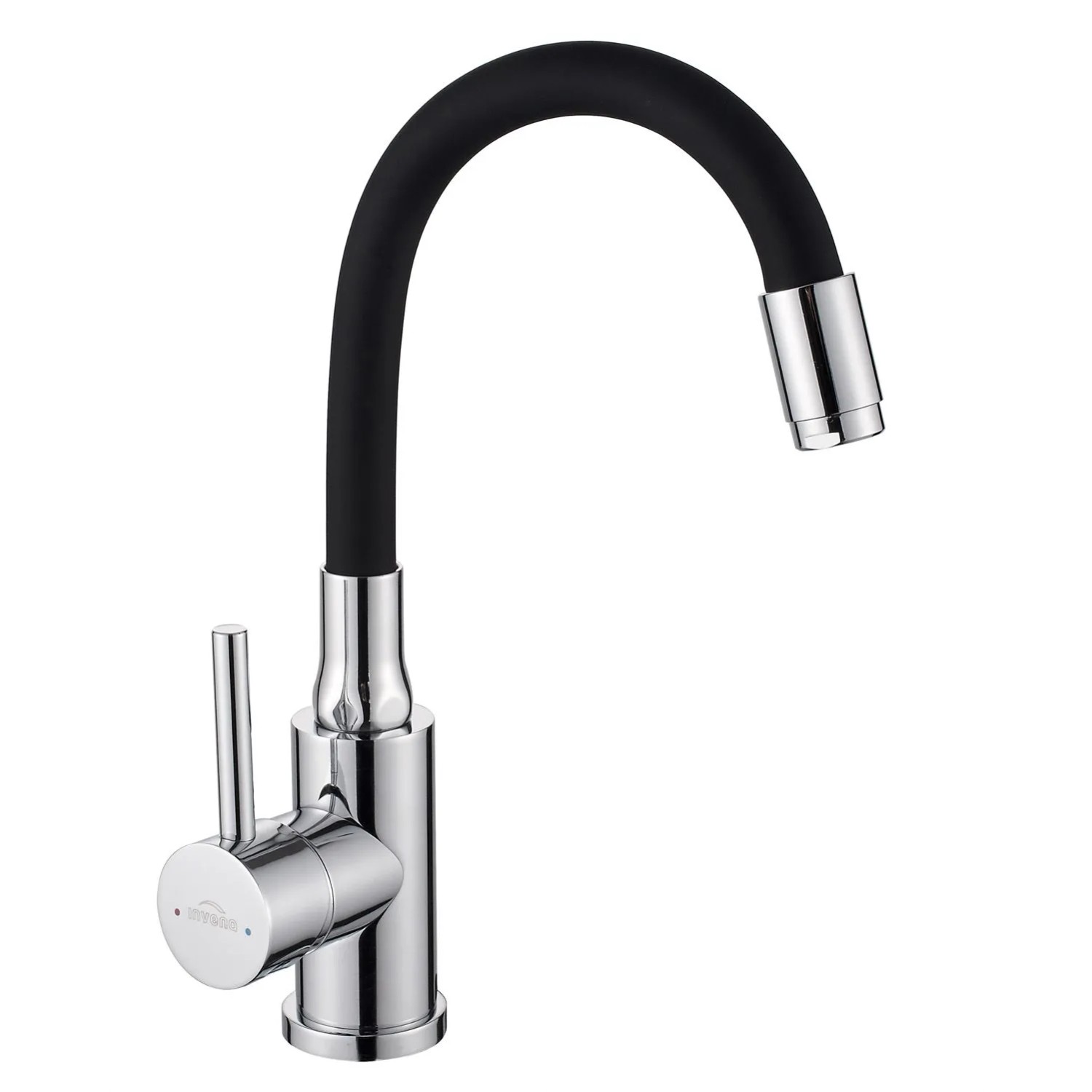 Invena Bateria umywalkowa Efi chrom - czarna