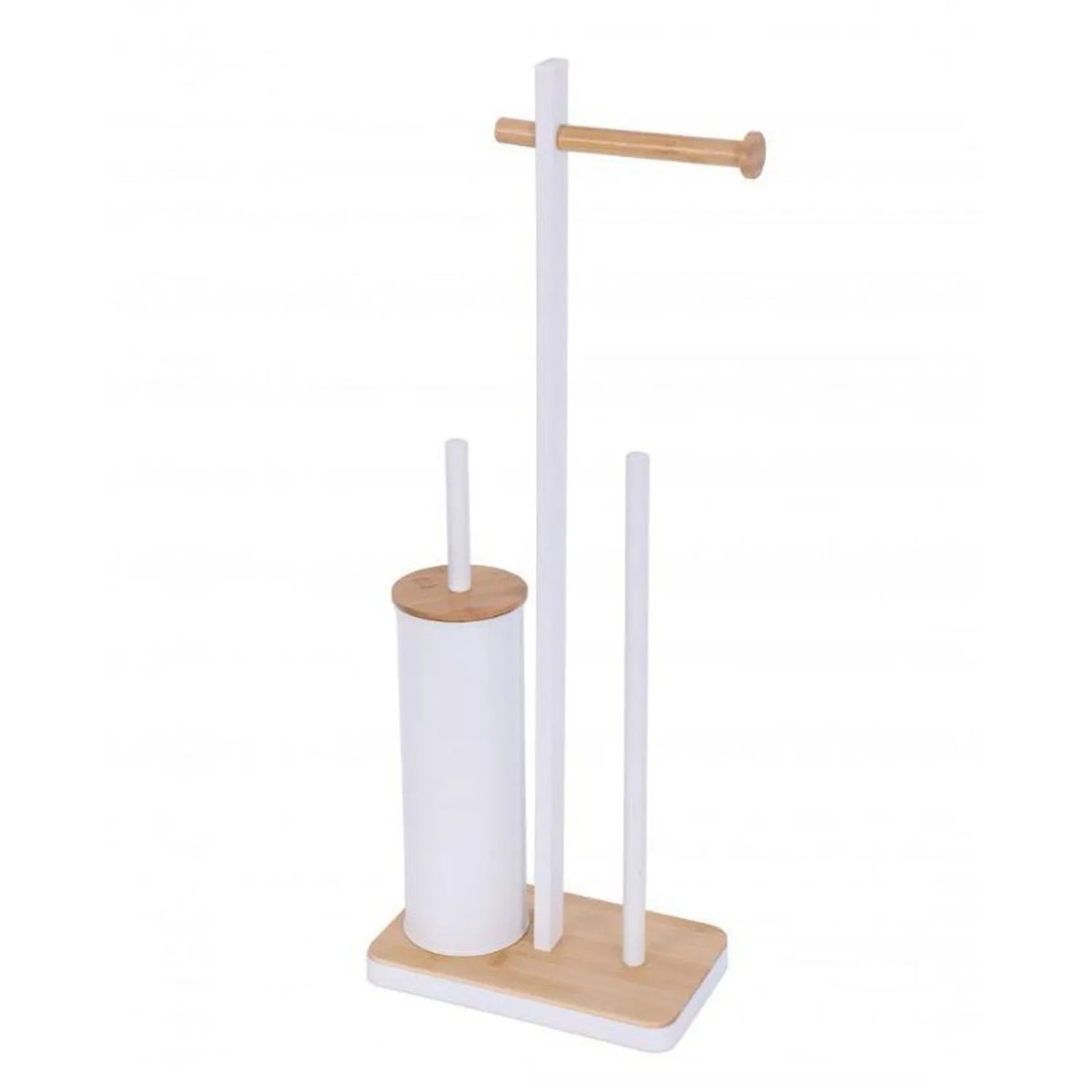 Stojak na szczotkę i papier biały bambus 68x25x14