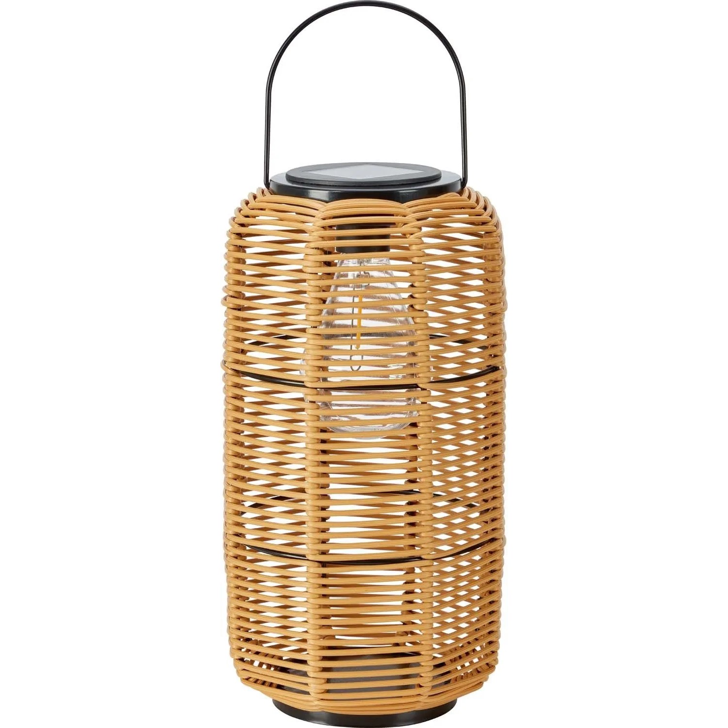 Latarenka solarna LED JESOLO IP44 śr. 15 cm naturalny kolor rattanu
