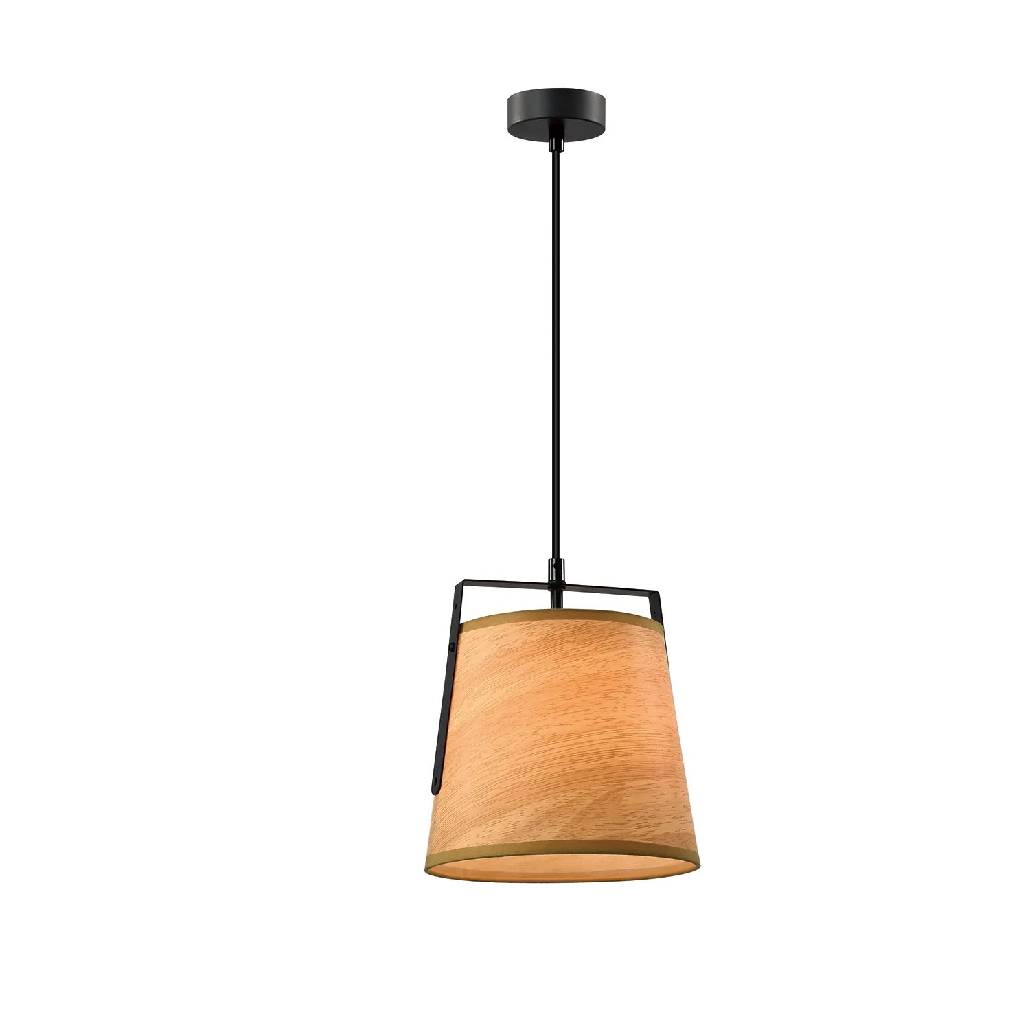 Candellux Lampa wisząca Milbury 1x max. 60W E27 drewno i czerń