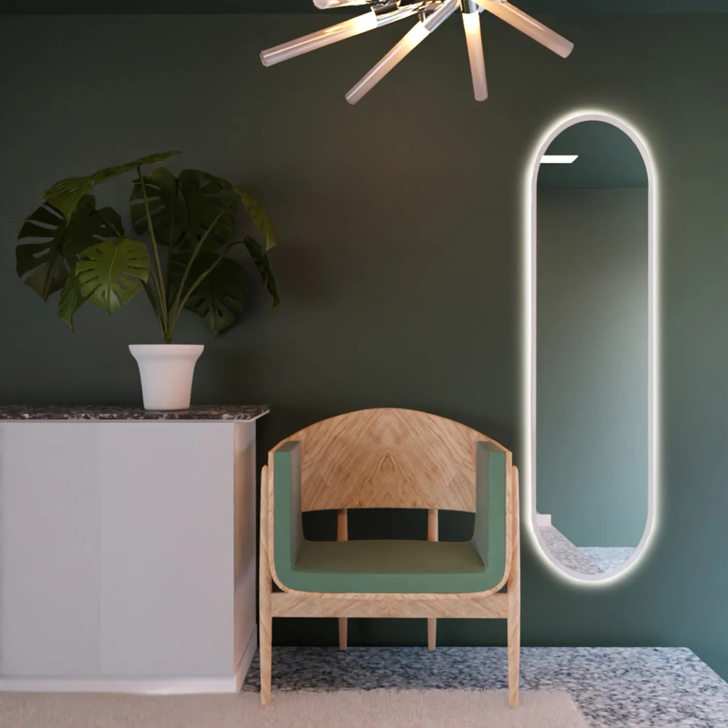 Lustro LED Pastille Białe Neutralne 155x40