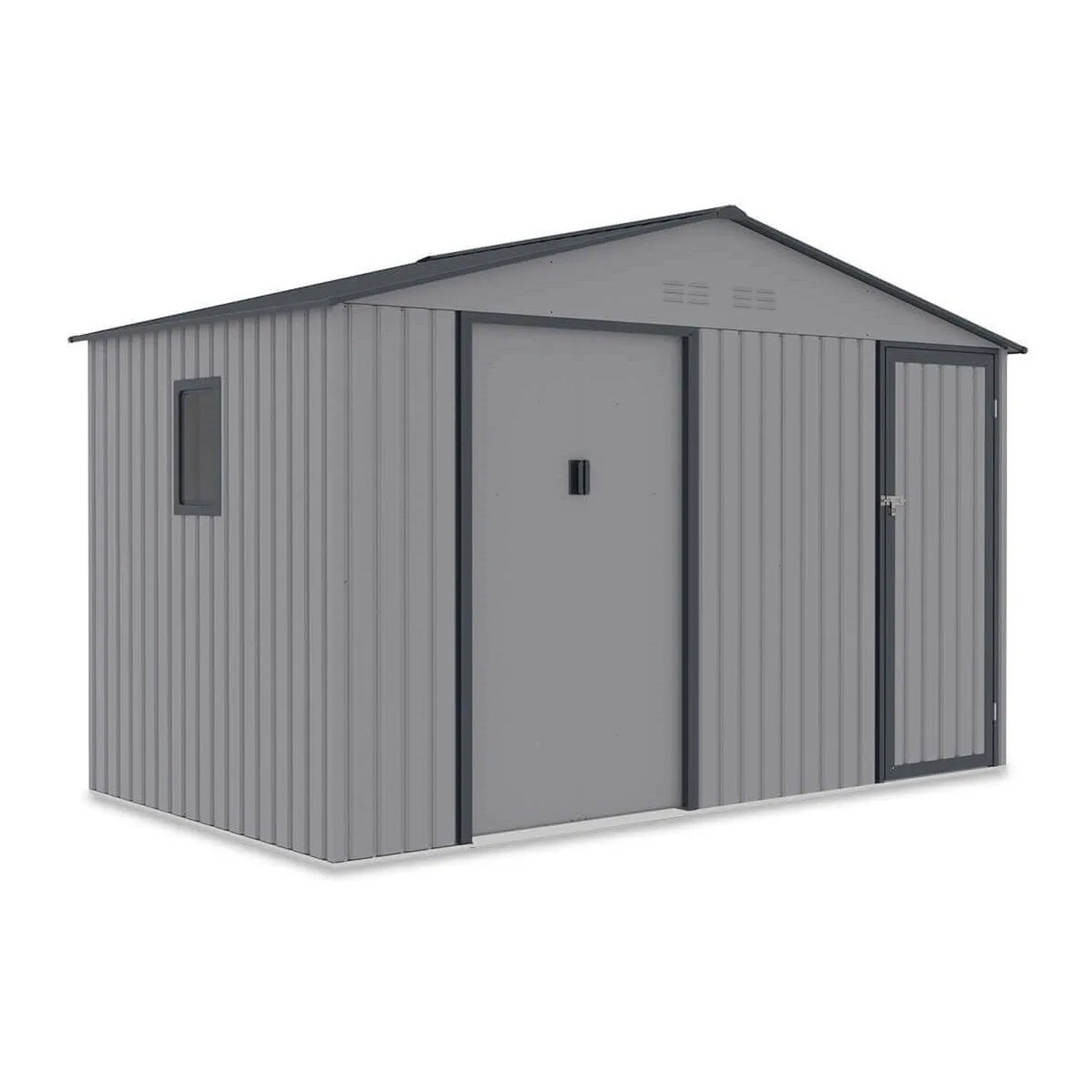 Domek ogrodowy metalowy Falcon Light Grey - 340x194 cm, wys. 220 cm