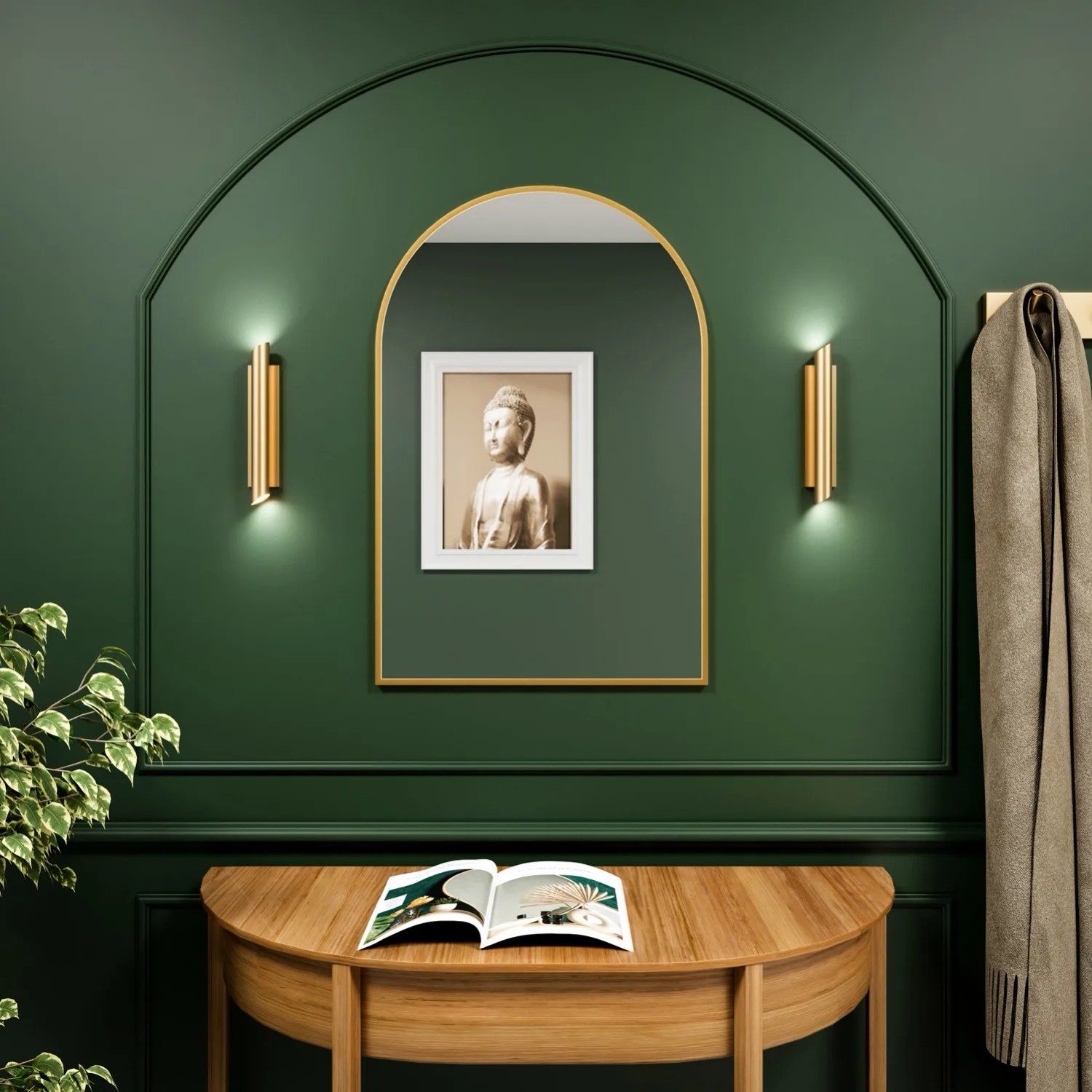 Lustro Pastille Cut Złote Bez led 90x60