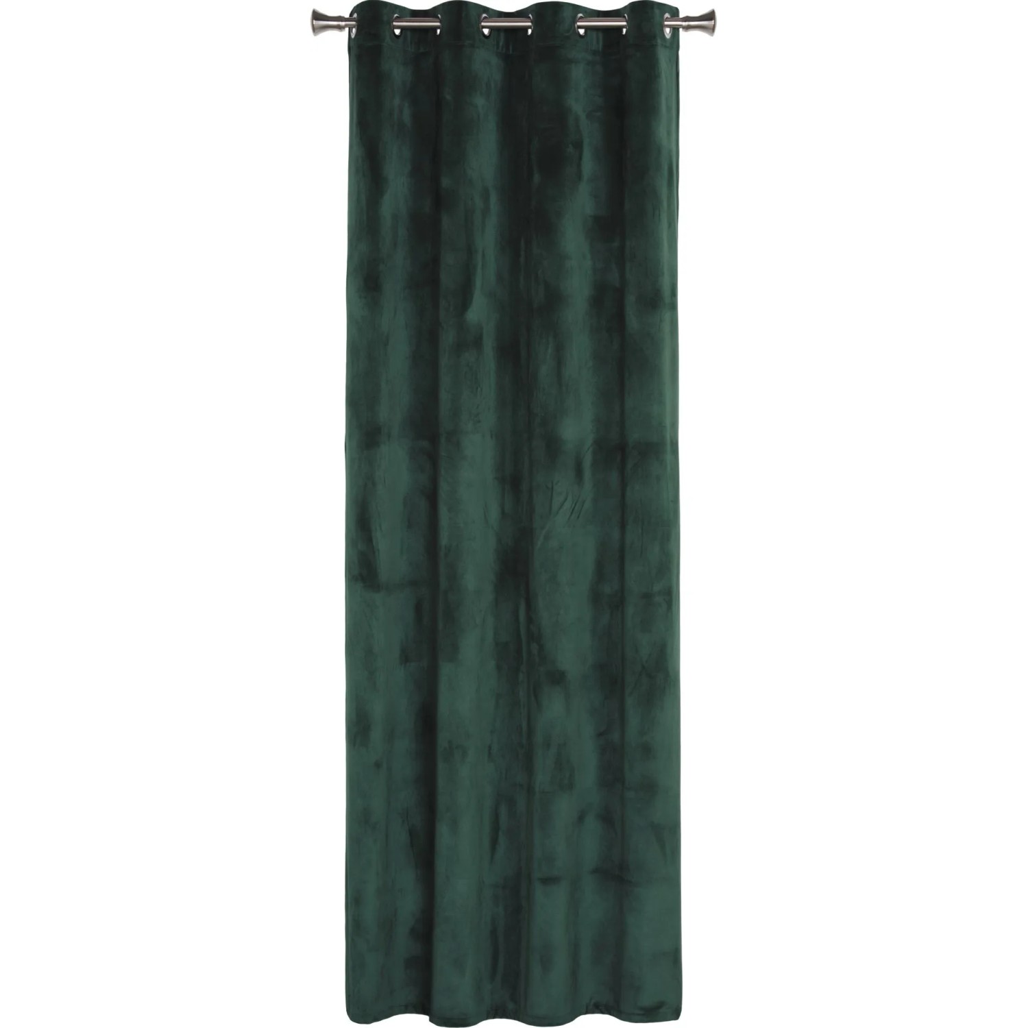 Zasłona VELVET na przelotkach 140 cm x 260 cm ciemnozielona