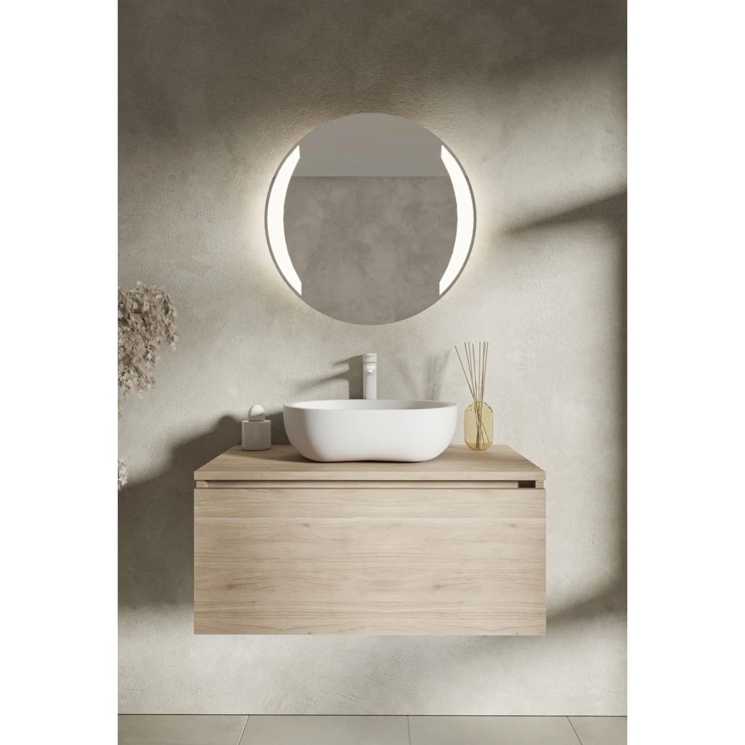 Lustro LED Dia Czarne 65cm