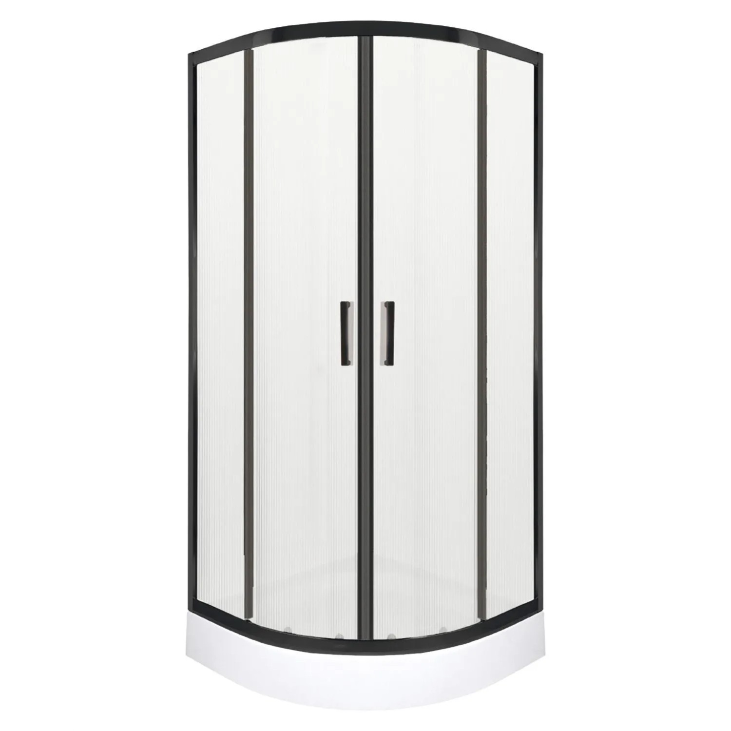Kabina półokrągła Soho czarna ryflowana 6mm 205x90x90