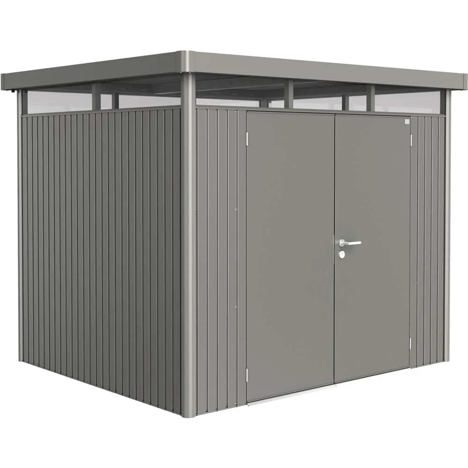 Biohort Domek ogrodowy HighLine H5 szary kwarc drzwi podwójne - 275 x 315 cm