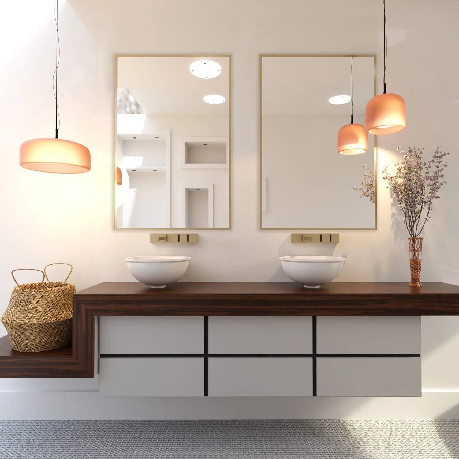 Lustro TBorder Złote bez led 90x60